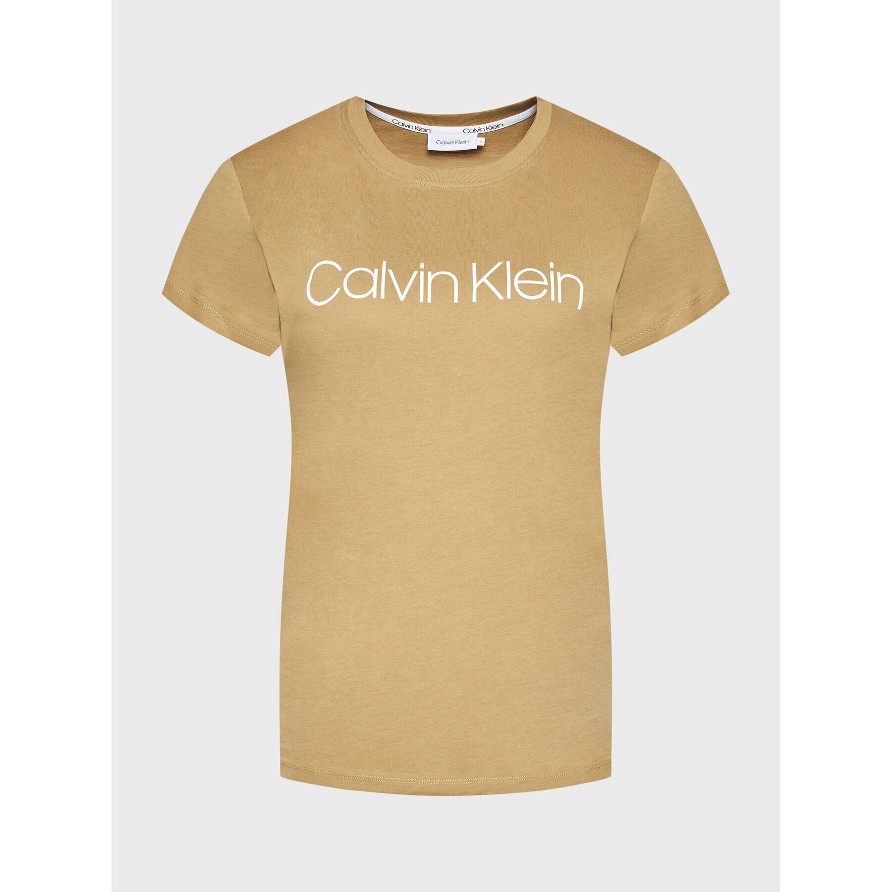 Calvin Klein Тишърт Core Logo K20K202142 Бежов Regular Fit - Pepit.bg