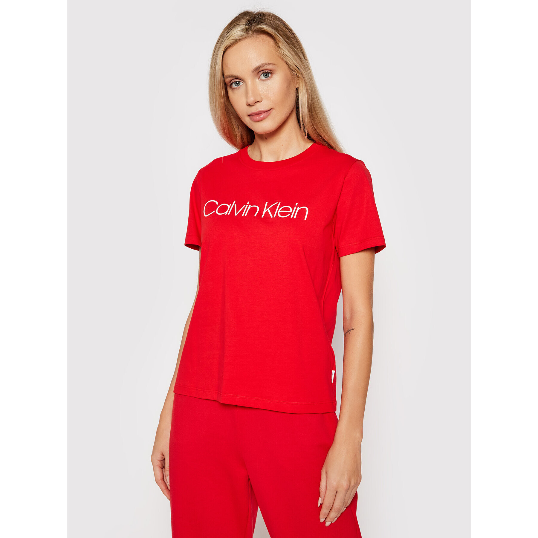 Calvin Klein Тишърт Core Logo K20K202142 Червен Regular Fit - Pepit.bg