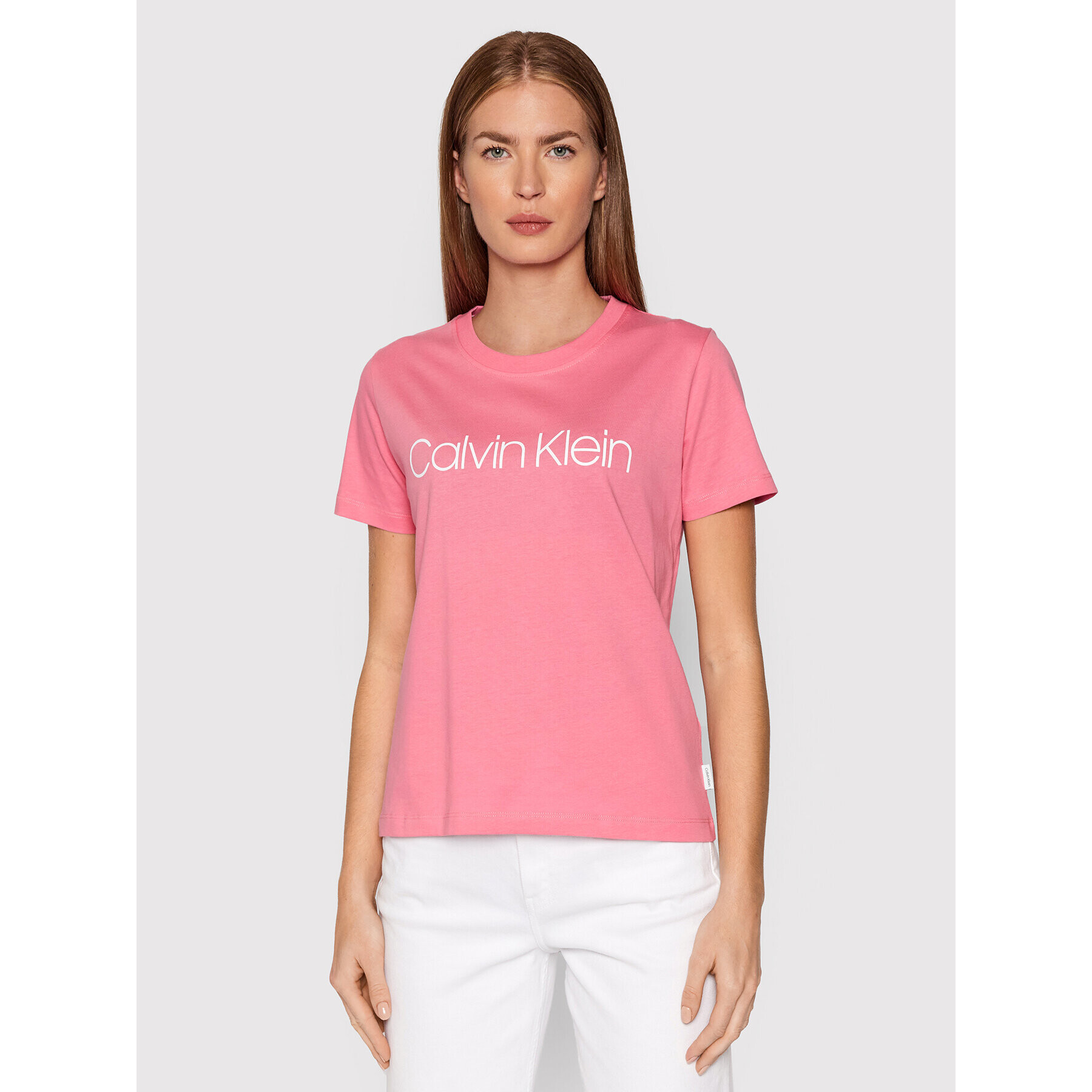 Calvin Klein Тишърт Core Logo K20K202142 Розов Regular Fit - Pepit.bg