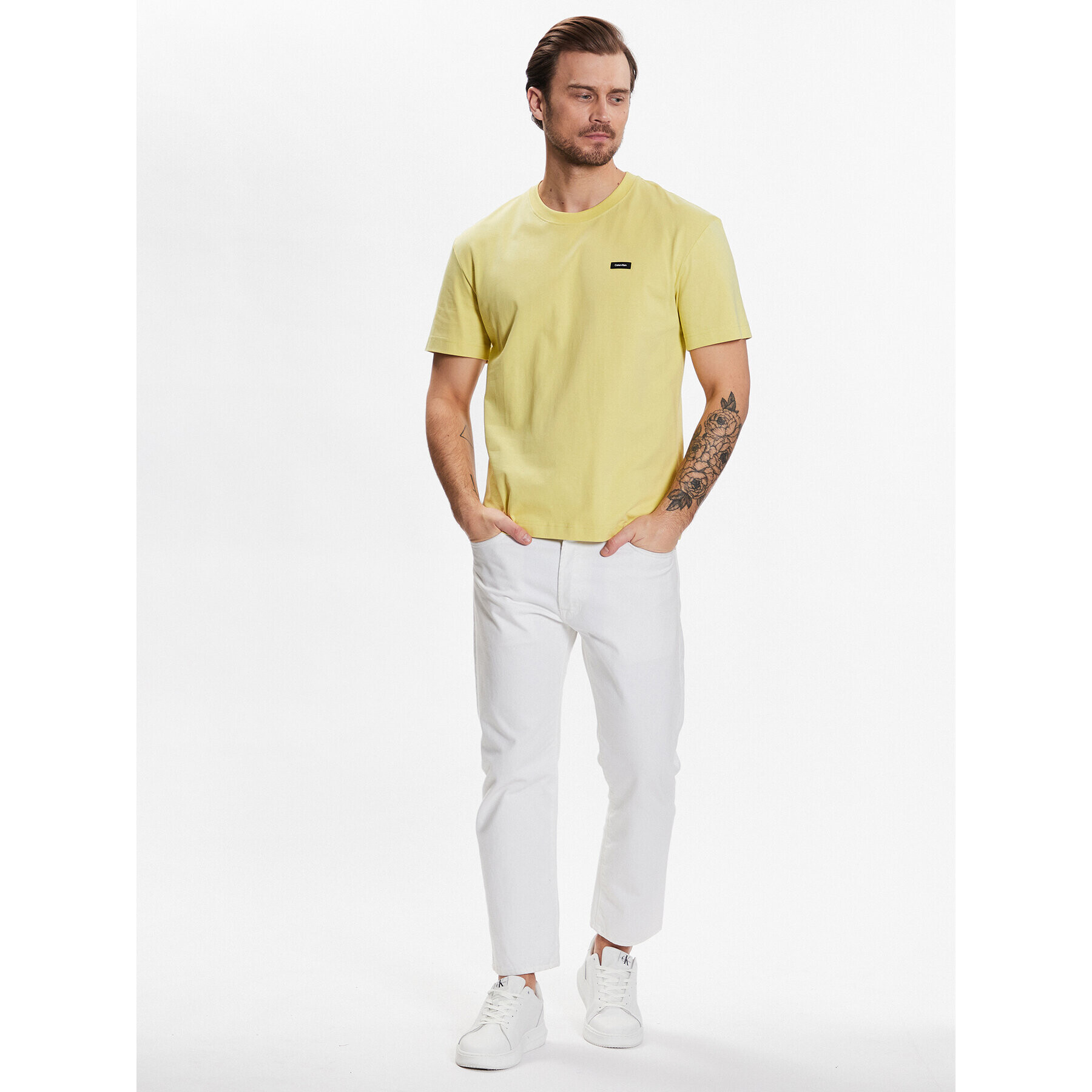 Calvin Klein Тишърт Cotton K10K110669 Зелен Regular Fit - Pepit.bg