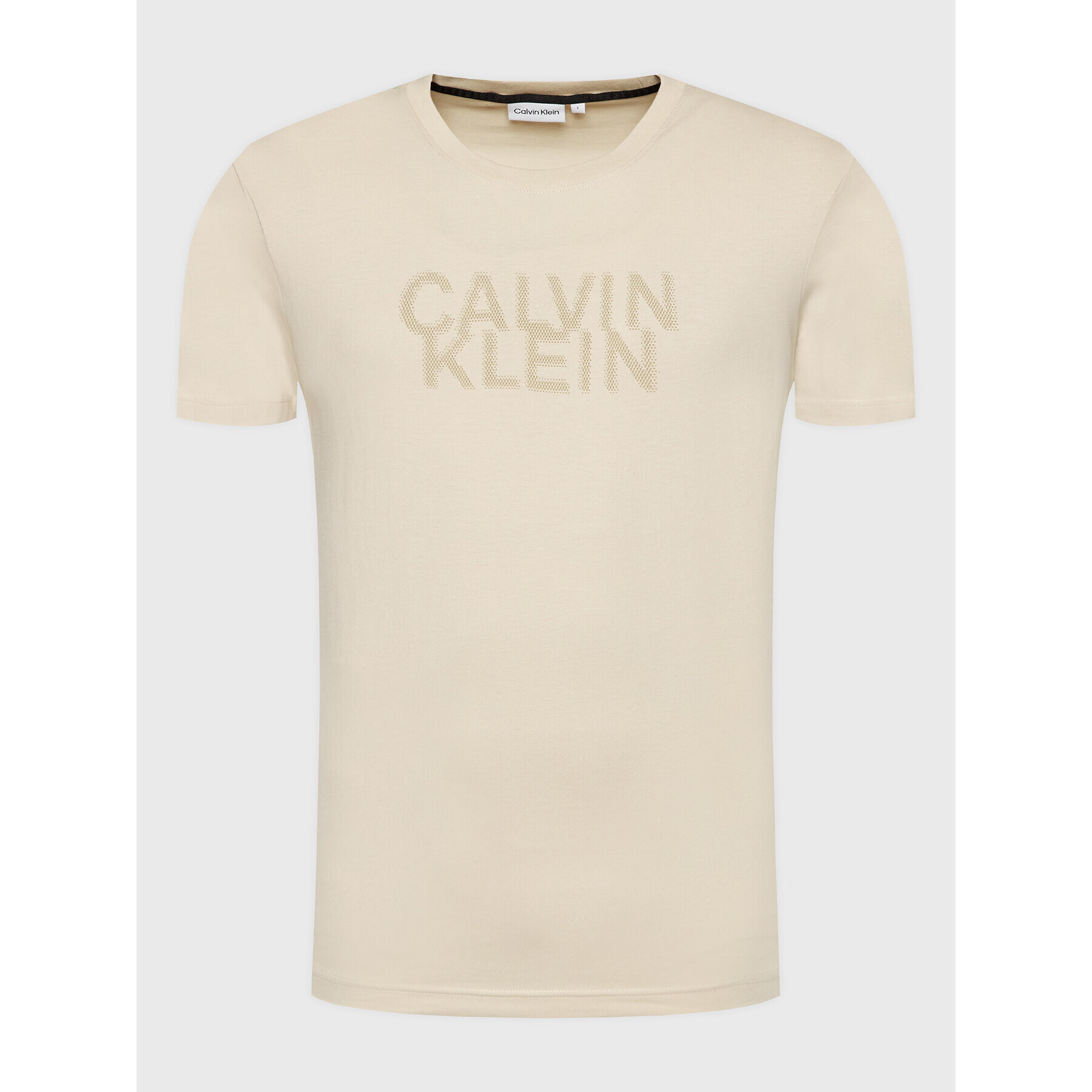 Calvin Klein Тишърт Distorted K10K110113 Бежов Regular Fit - Pepit.bg