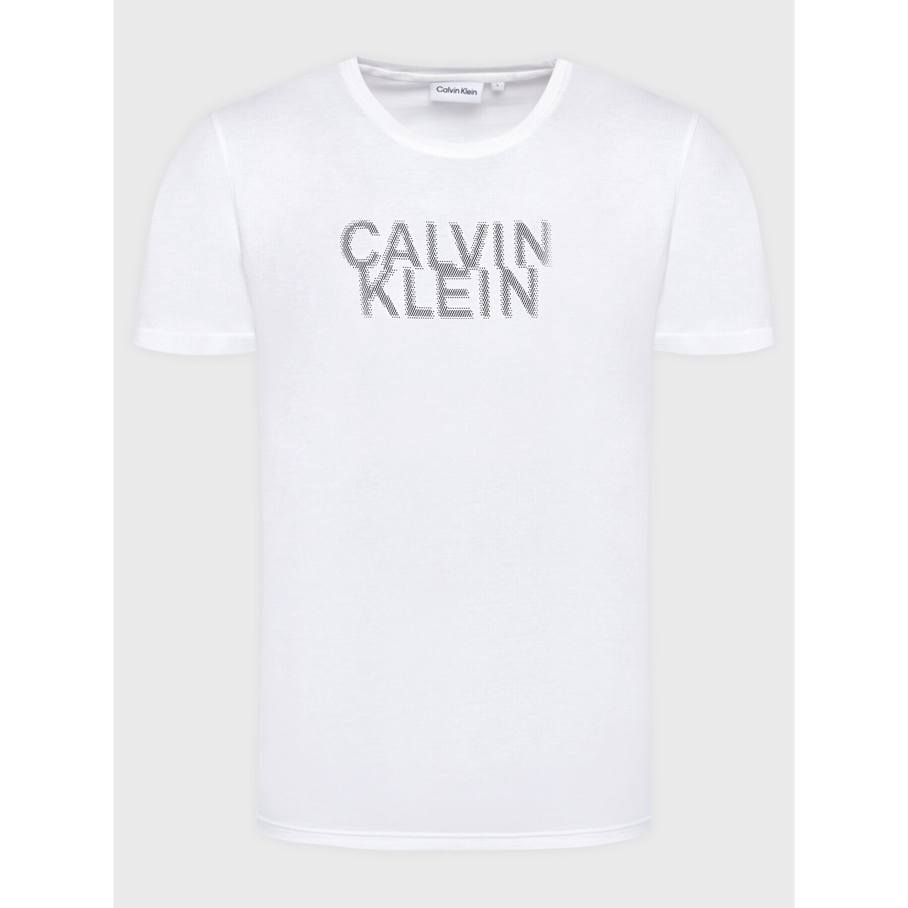 Calvin Klein Тишърт Distorted K10K110113 Бял Regular Fit - Pepit.bg