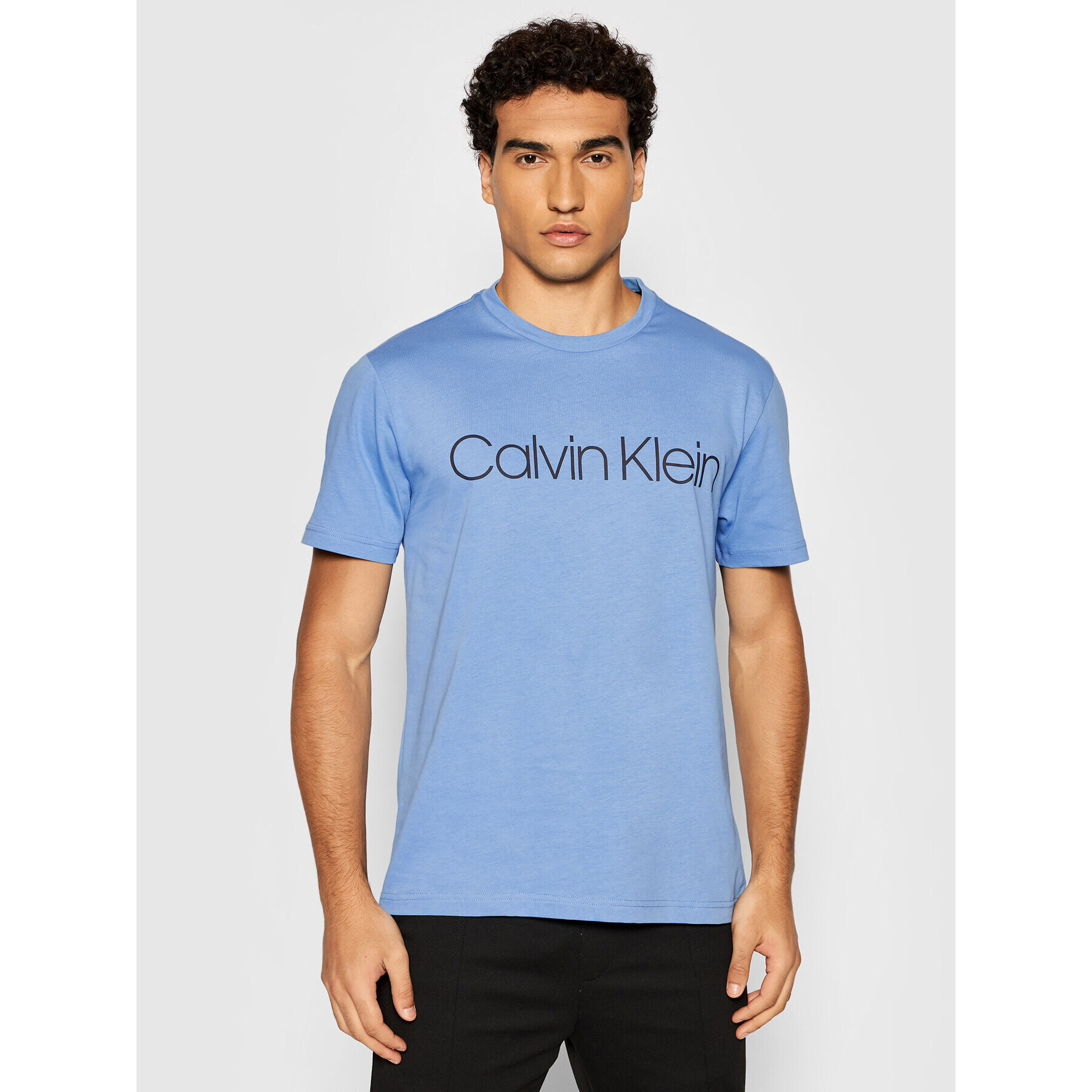 Calvin Klein Тишърт Front Logo K10K103078 Син Regular Fit - Pepit.bg