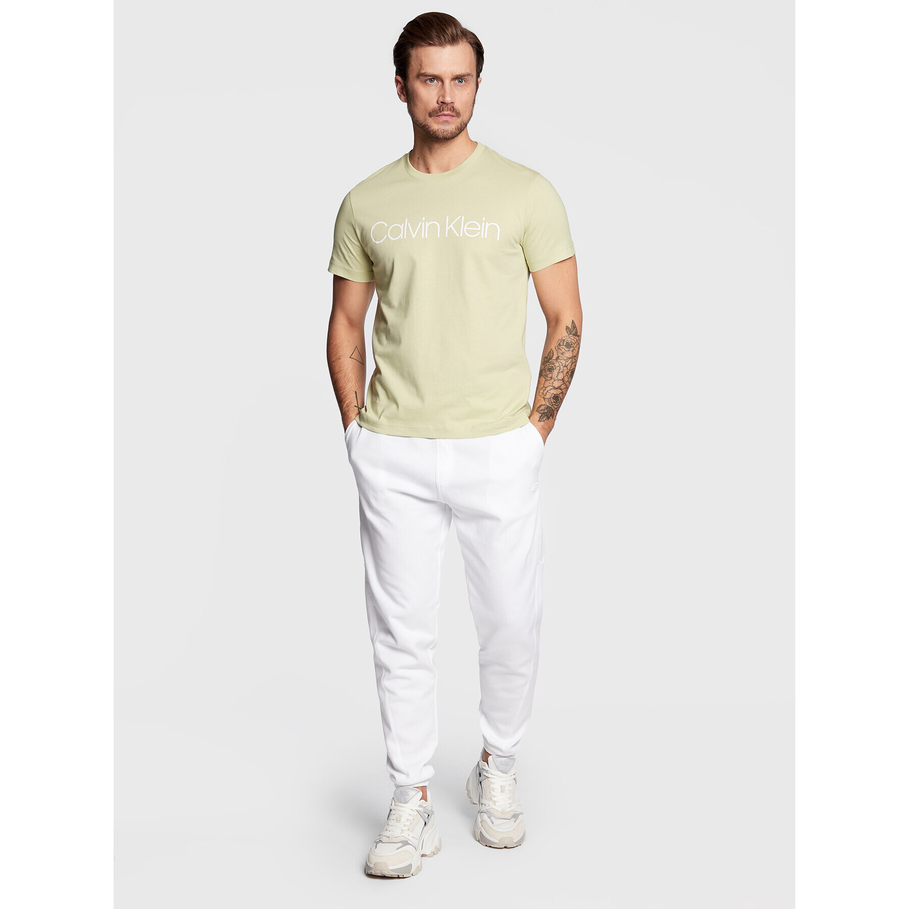 Calvin Klein Тишърт Front Logo K10K103078 Зелен Regular Fit - Pepit.bg