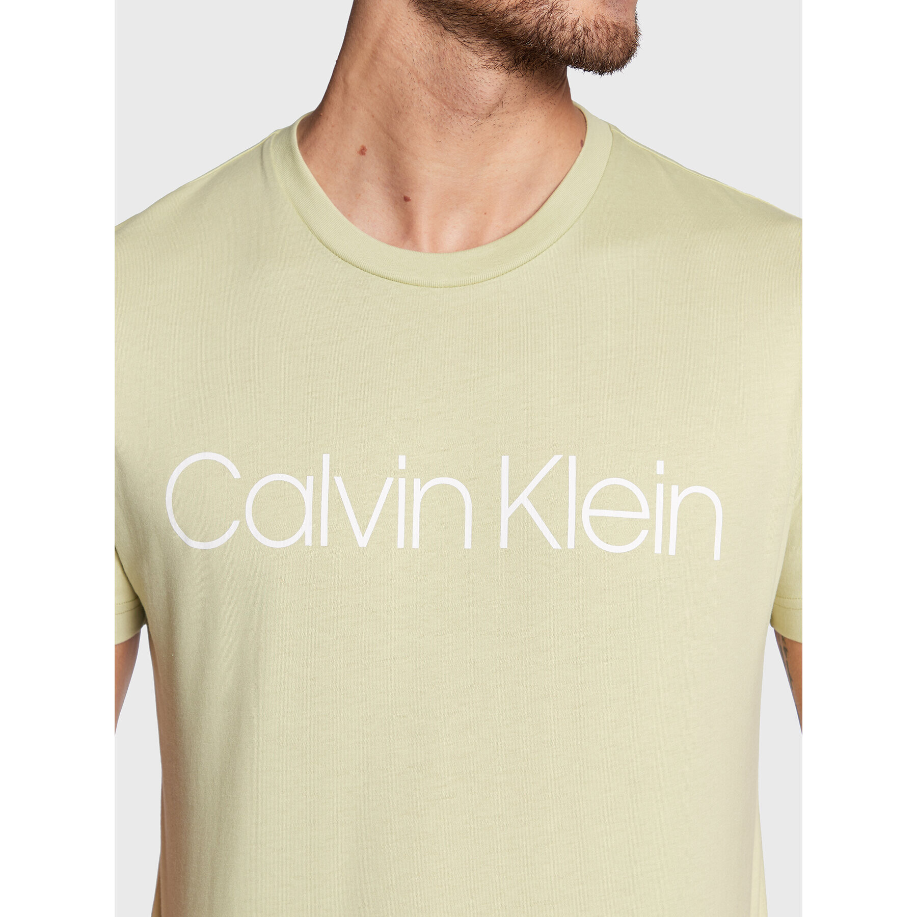 Calvin Klein Тишърт Front Logo K10K103078 Зелен Regular Fit - Pepit.bg