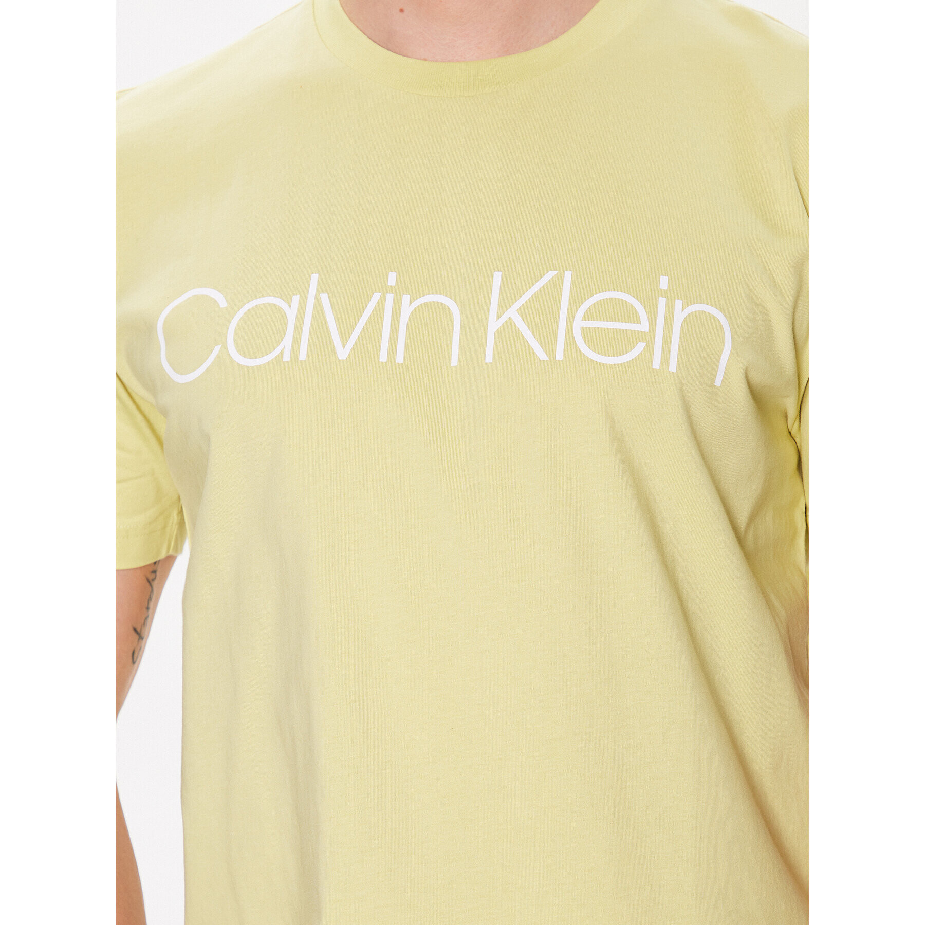 Calvin Klein Тишърт Front Logo K10K103078 Жълт Regular Fit - Pepit.bg