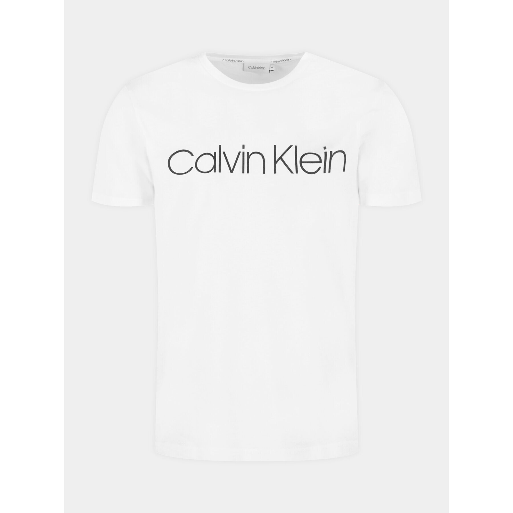 Calvin Klein Тишърт Front Logo K10K104063 Бял Regular Fit - Pepit.bg