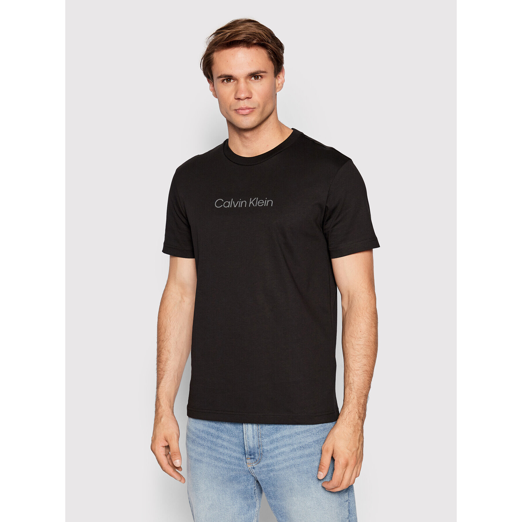 Calvin Klein Тишърт Front Logo K10K109802 Черен Regular Fit - Pepit.bg