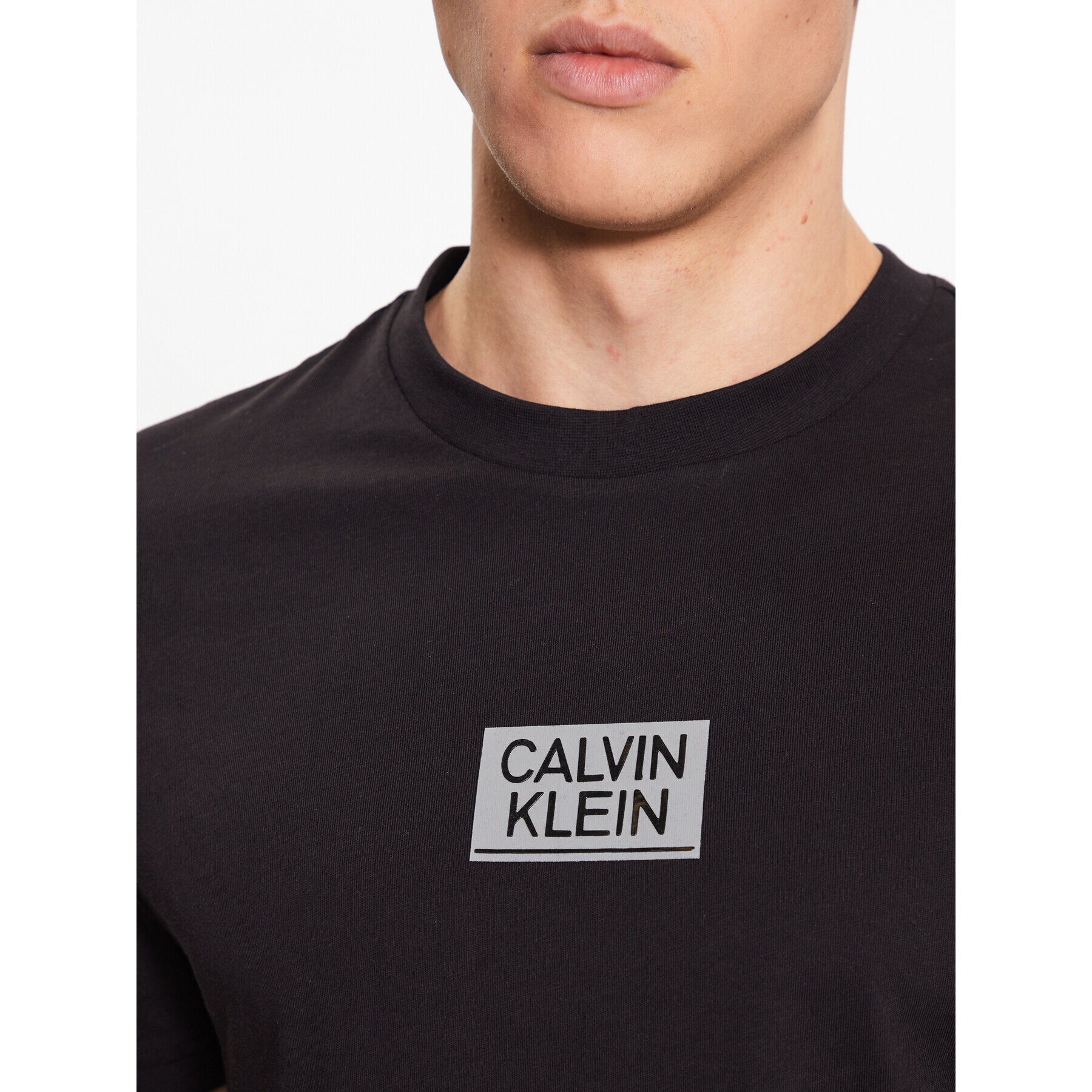 Calvin Klein Тишърт Gloss Stencil K10K111528 Черен Regular Fit - Pepit.bg