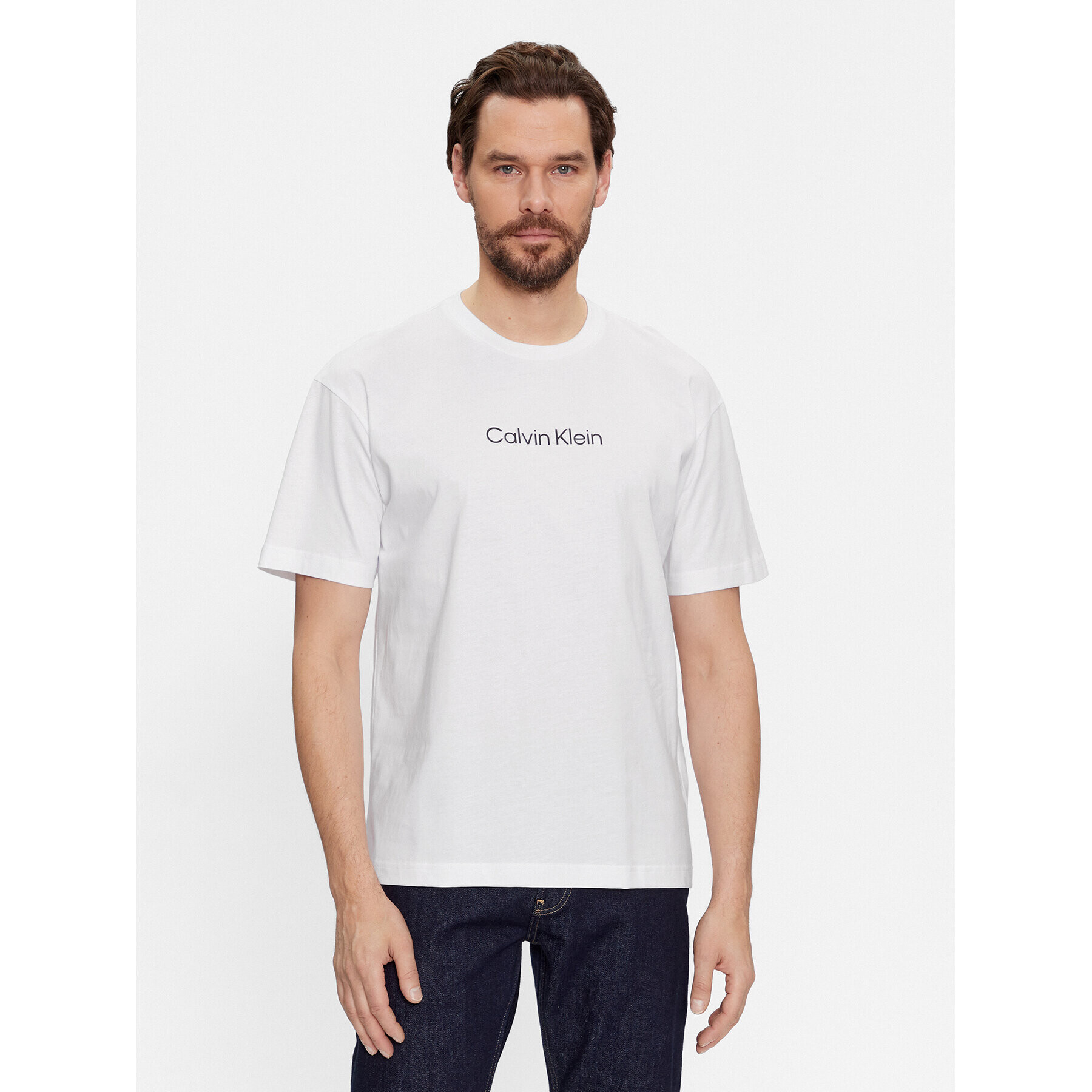 Calvin Klein Тишърт Hero K10K111346 Бял Regular Fit - Pepit.bg