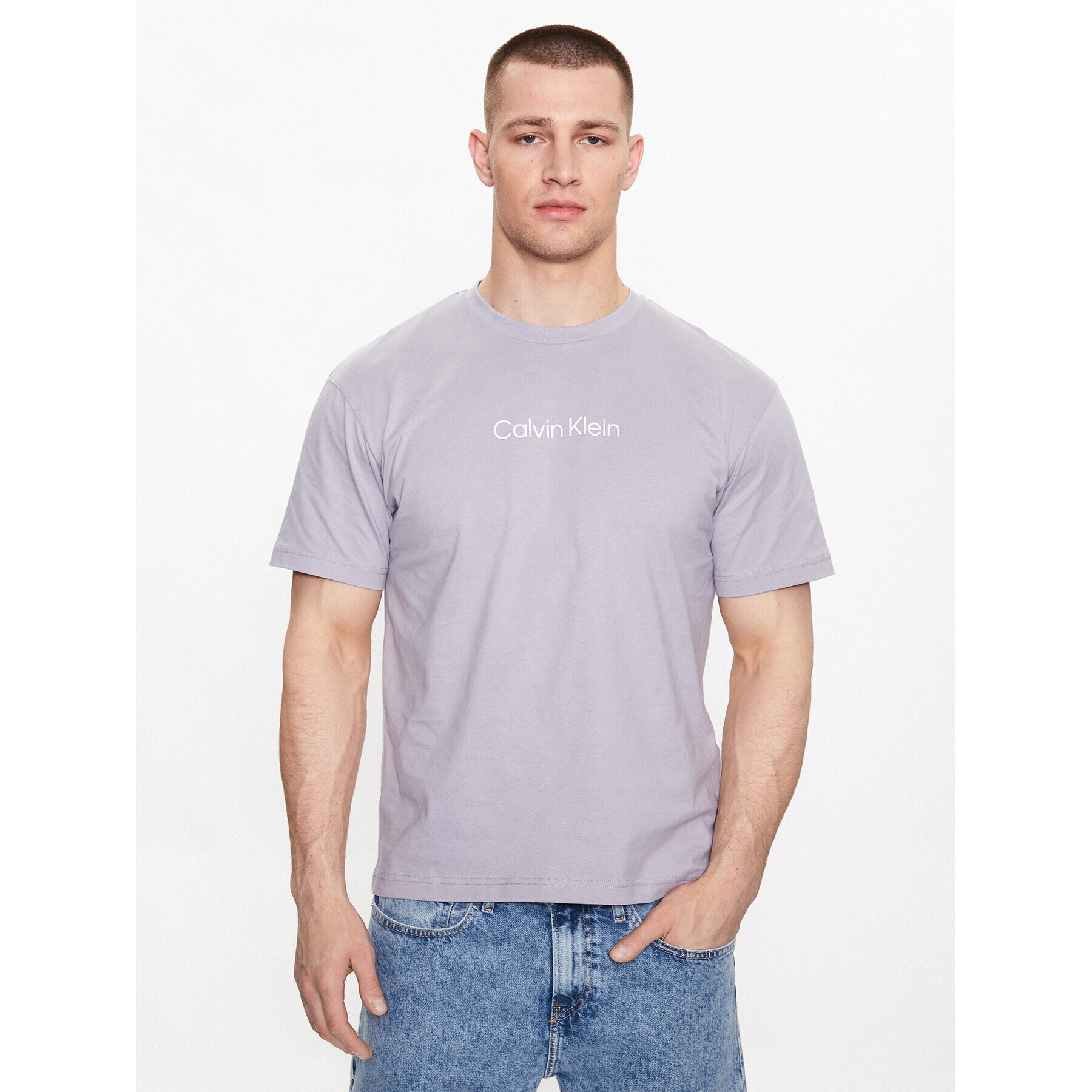 Calvin Klein Тишърт Hero K10K111346 Сив Regular Fit - Pepit.bg