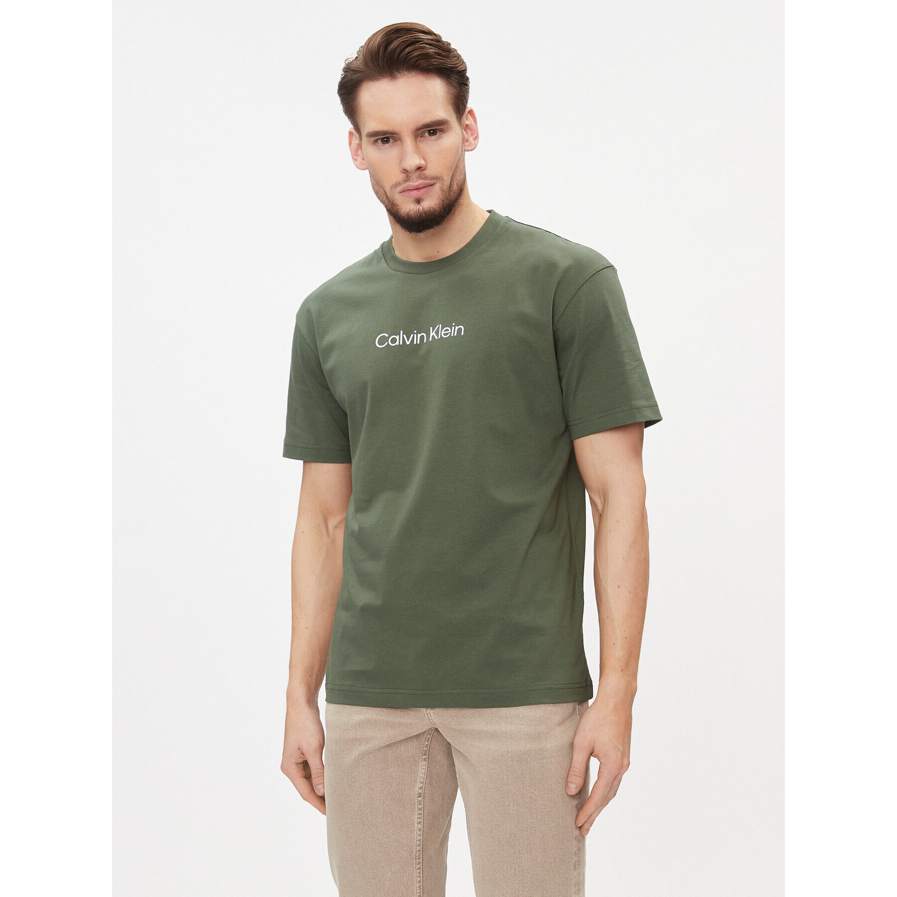 Calvin Klein Тишърт Hero K10K111346 Зелен Regular Fit - Pepit.bg