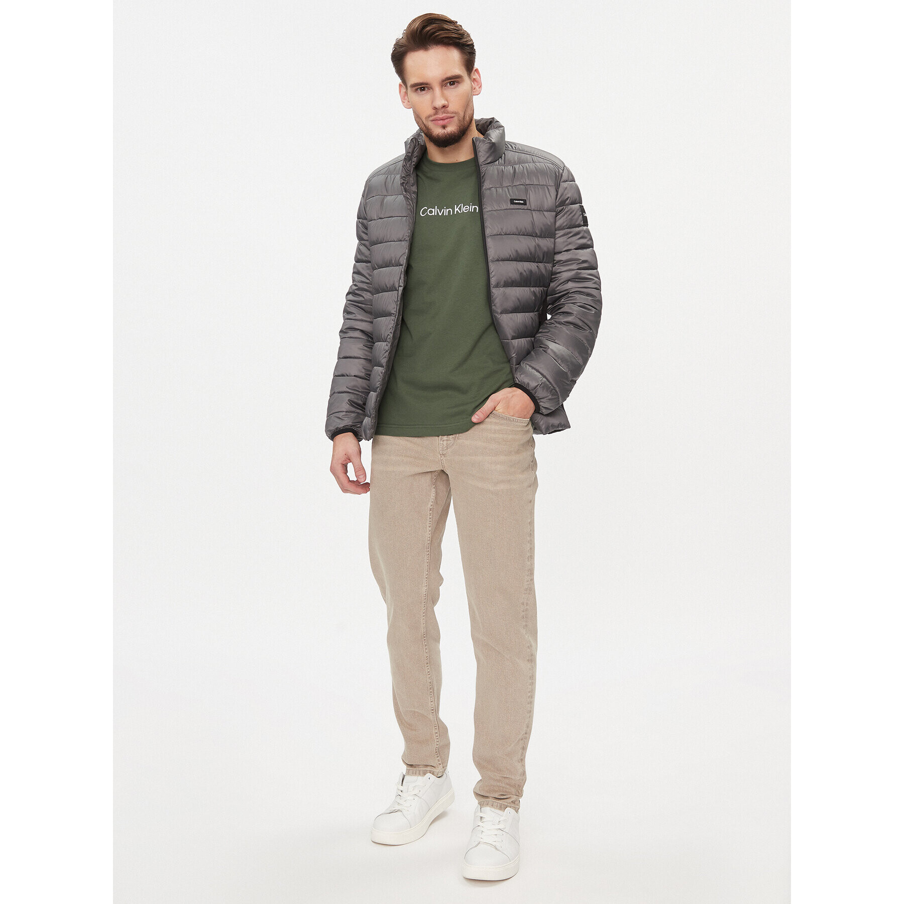Calvin Klein Тишърт Hero K10K111346 Зелен Regular Fit - Pepit.bg