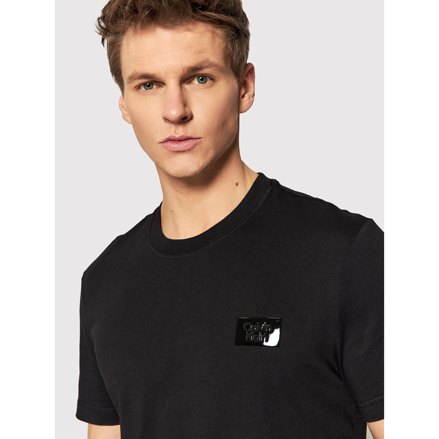 Calvin Klein Тишърт Highshine Box Logo K10K108836 Черен Regular Fit - Pepit.bg