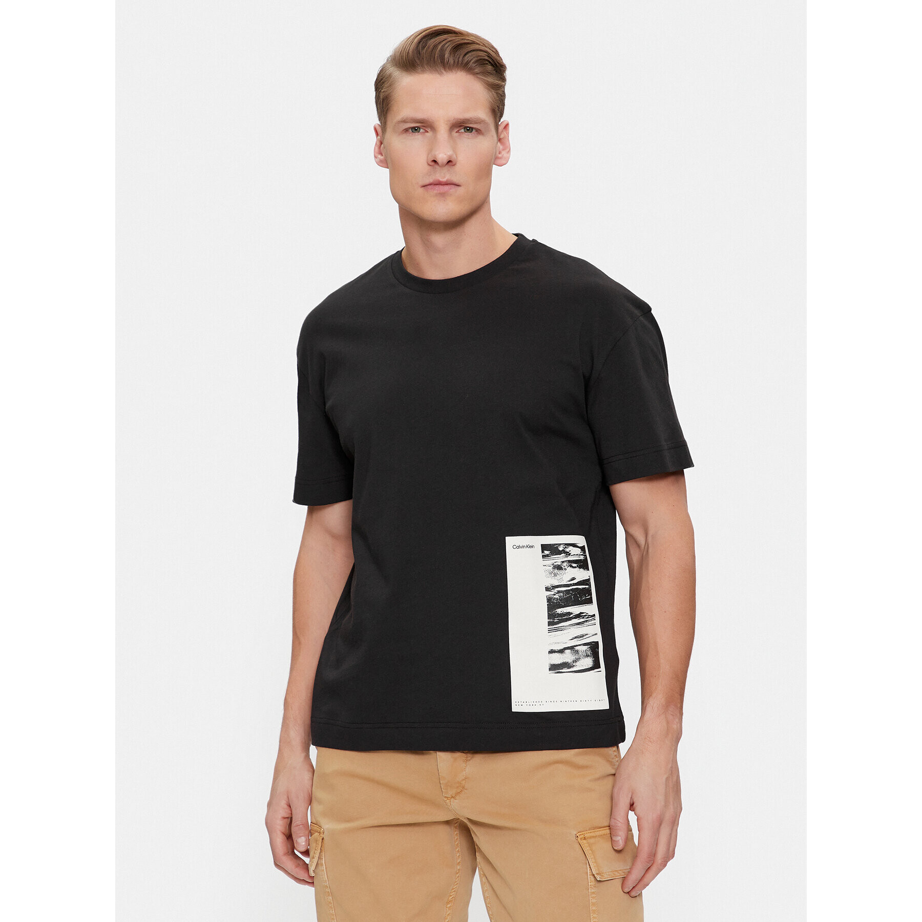 Calvin Klein Тишърт Horizon K10K111836 Черен Regular Fit - Pepit.bg