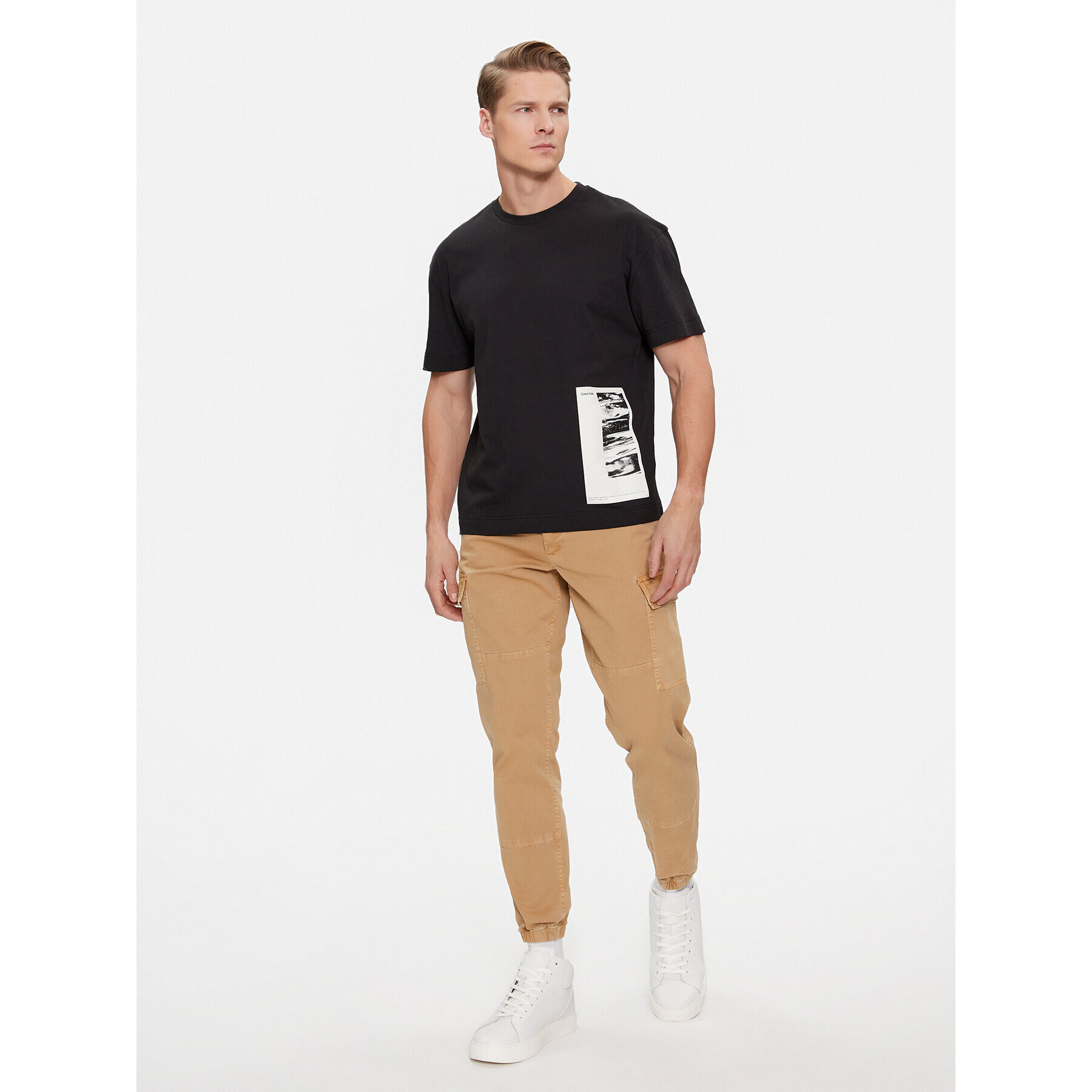 Calvin Klein Тишърт Horizon K10K111836 Черен Regular Fit - Pepit.bg