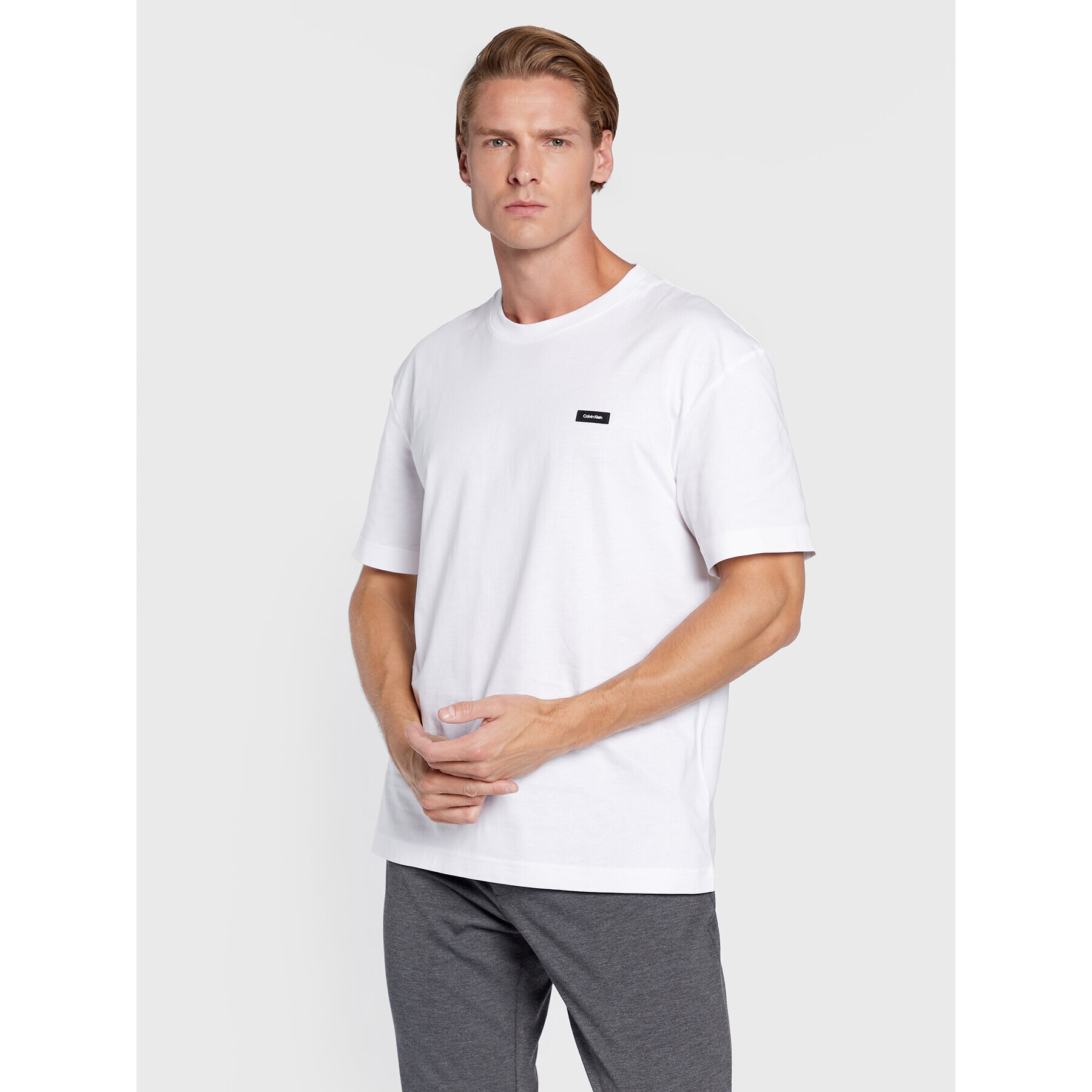 Calvin Klein Тишърт K10K110669 Бял Regular Fit - Pepit.bg