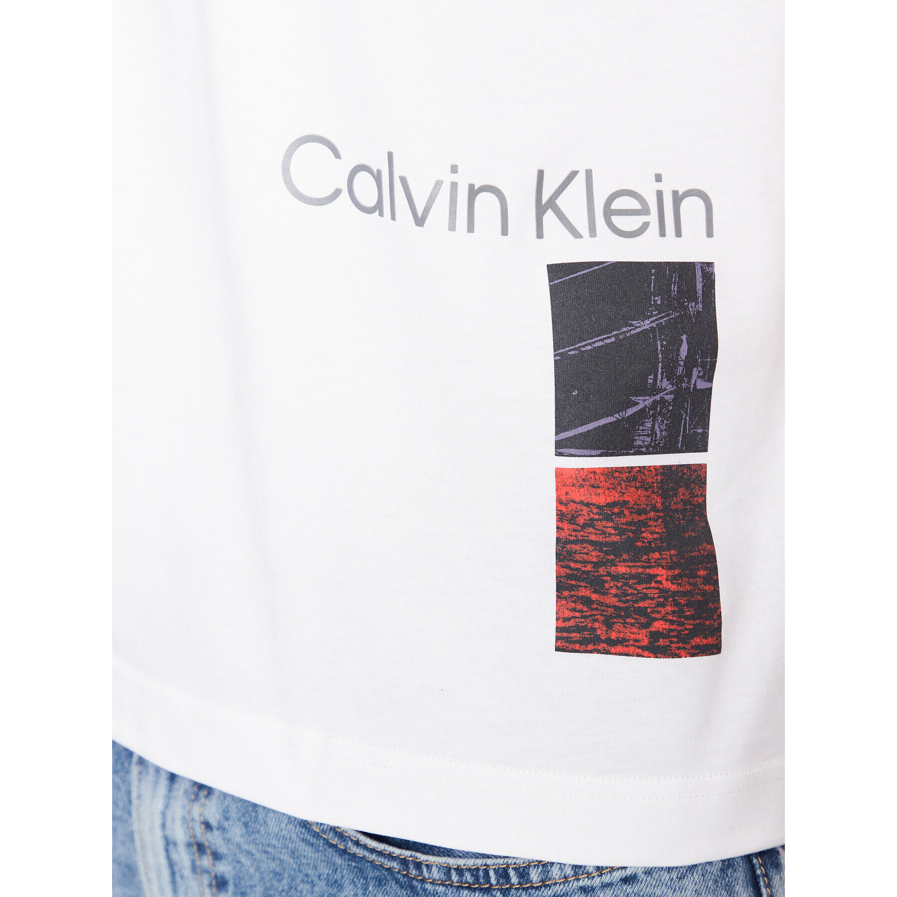 Calvin Klein Тишърт K10K111527 Бял Regular Fit - Pepit.bg