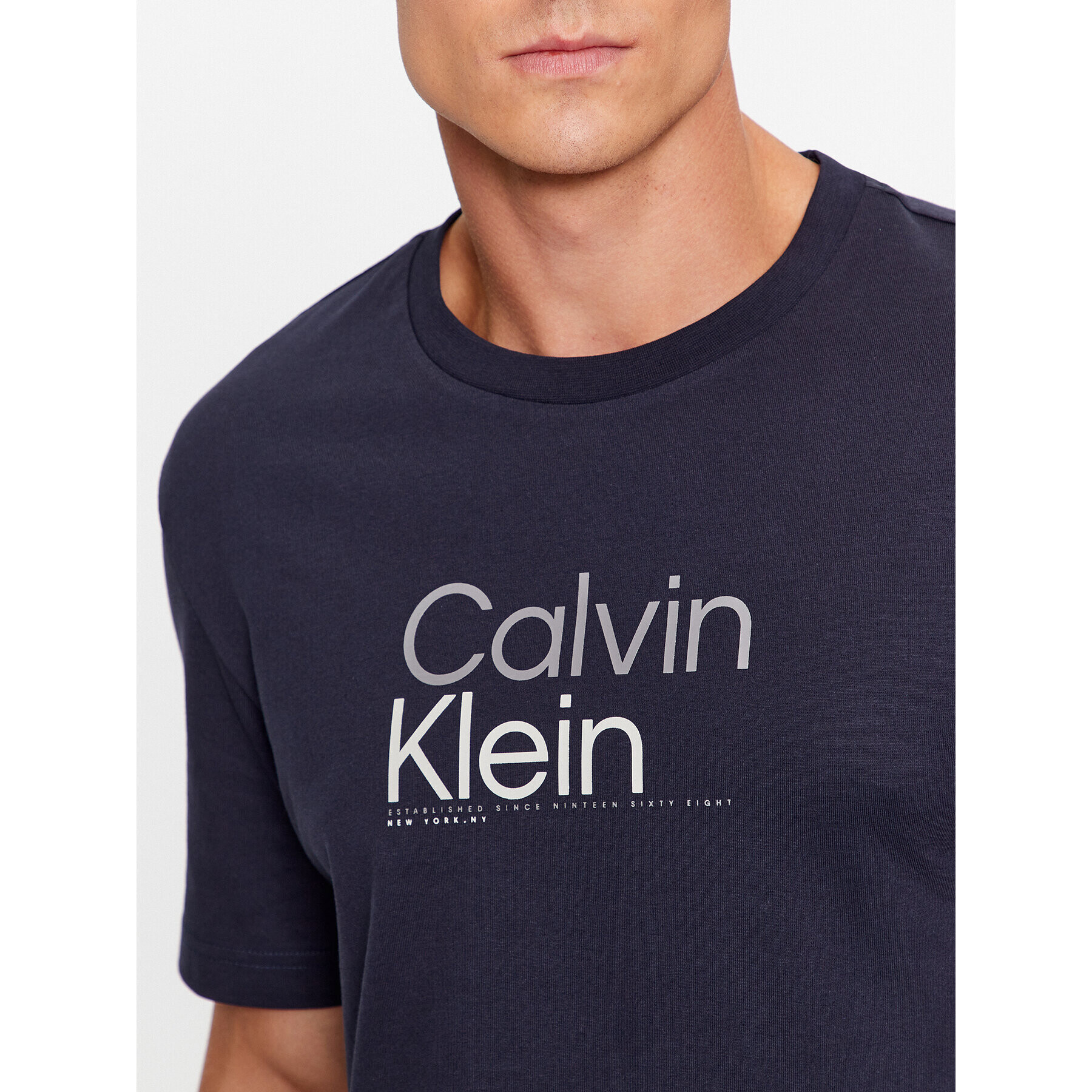 Calvin Klein Тишърт K10K111841 Тъмносин Regular Fit - Pepit.bg