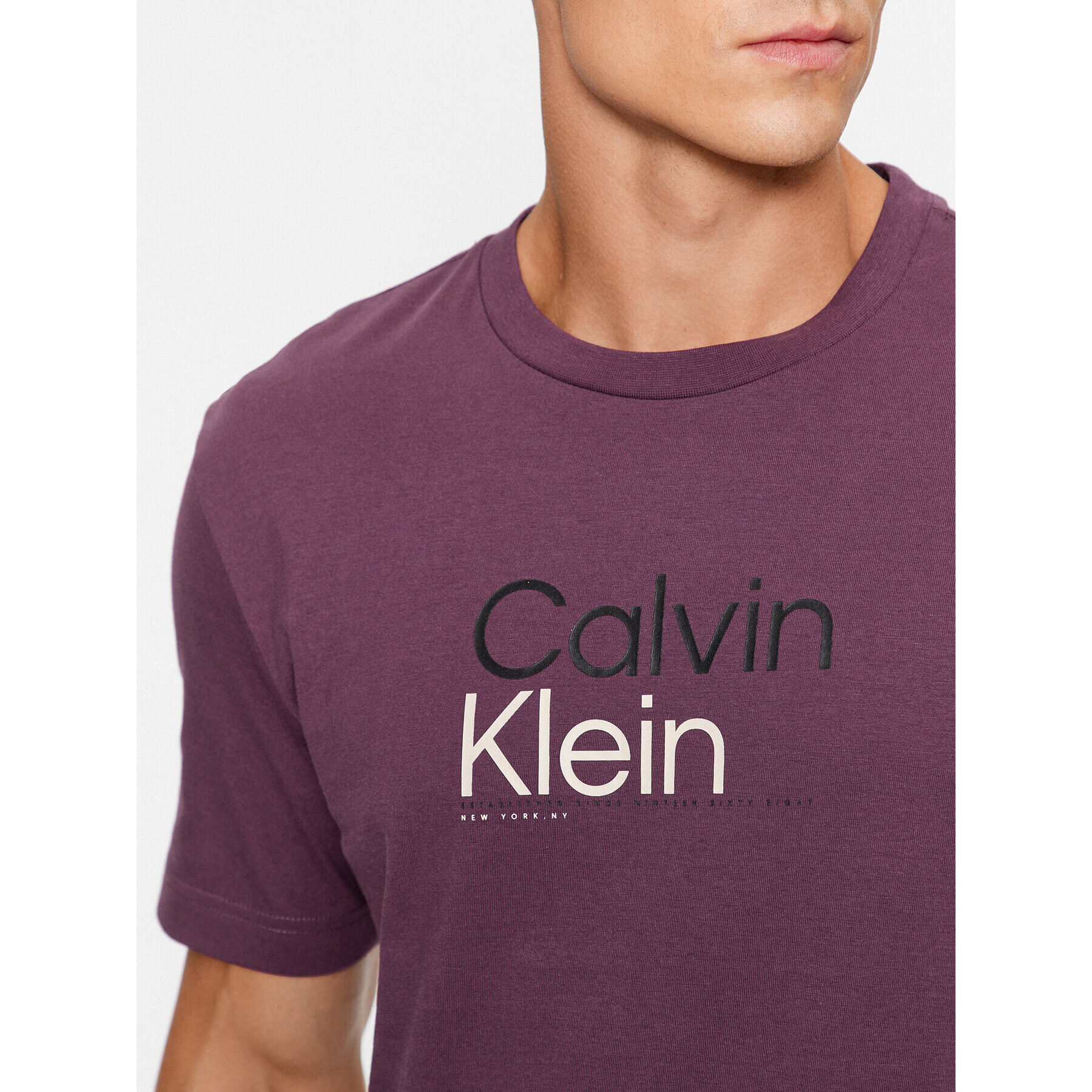 Calvin Klein Тишърт K10K111841 Виолетов Regular Fit - Pepit.bg