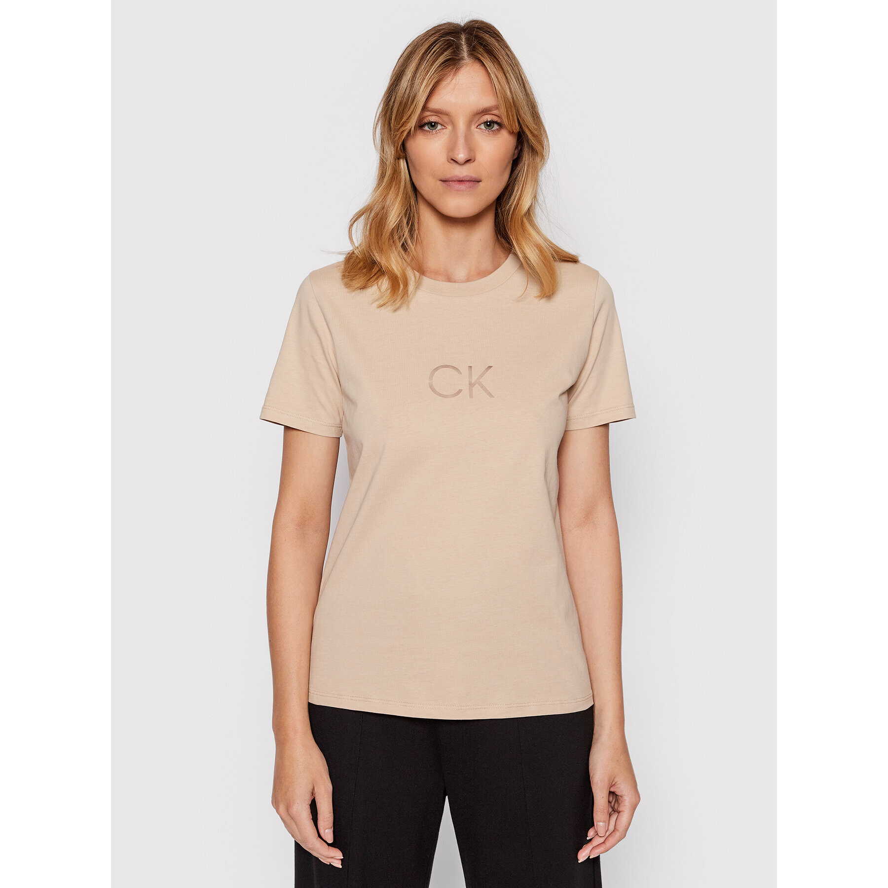 Calvin Klein Тишърт K20K203703 Бежов Regular Fit - Pepit.bg