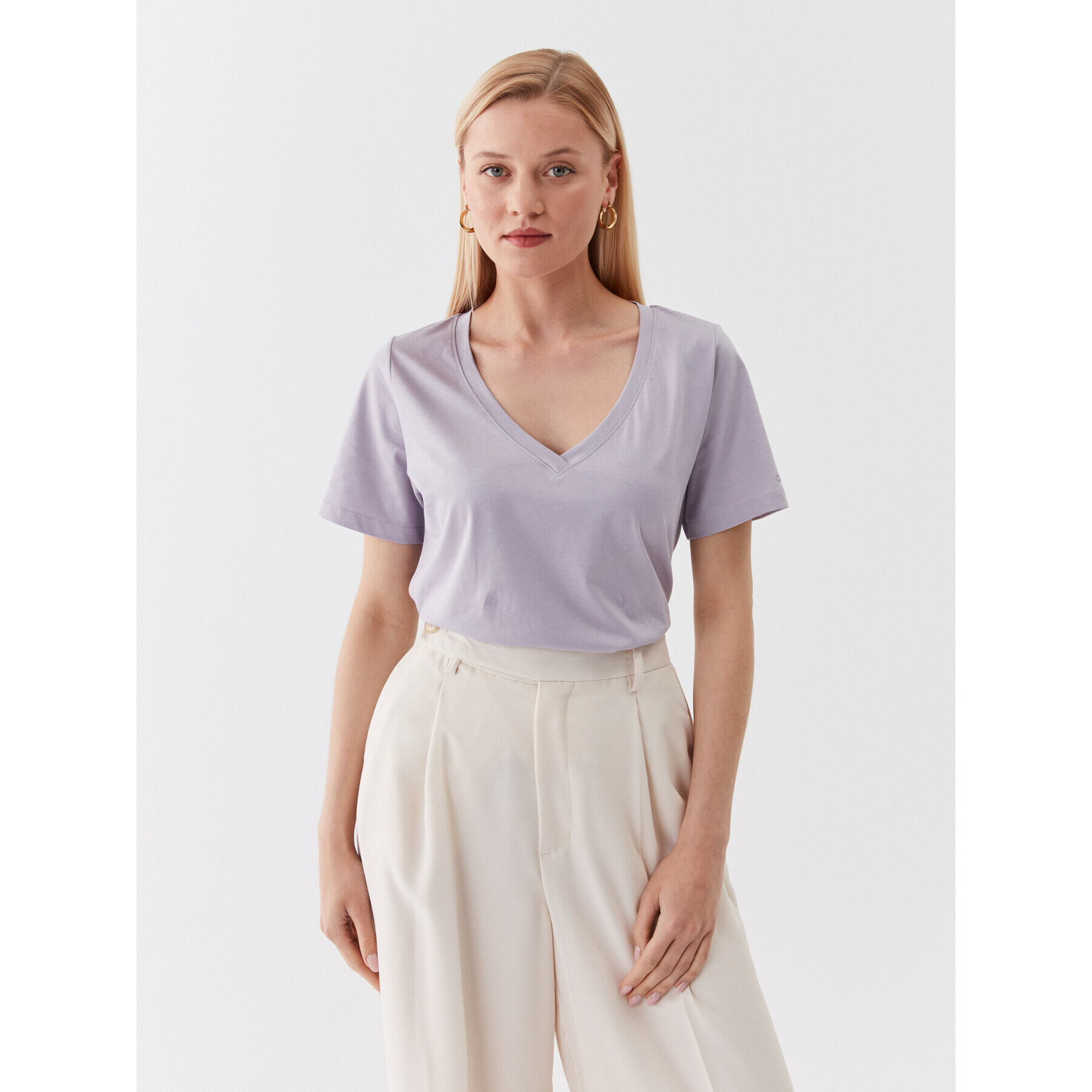 Calvin Klein Тишърт K20K205338 Виолетов Relaxed Fit - Pepit.bg