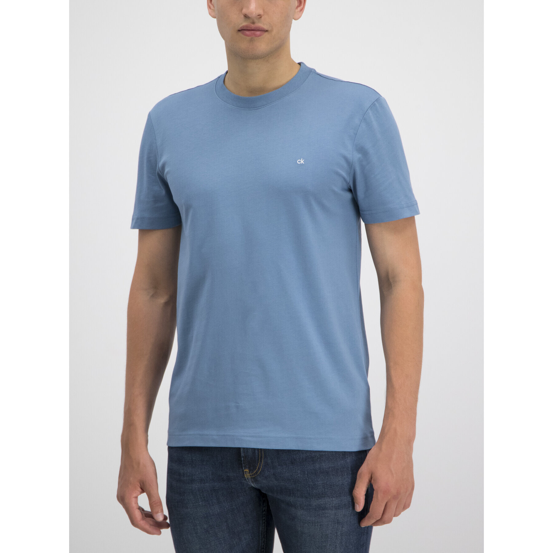 Calvin Klein Тишърт Logo Embroidery K10K103076 Син Regular Fit - Pepit.bg