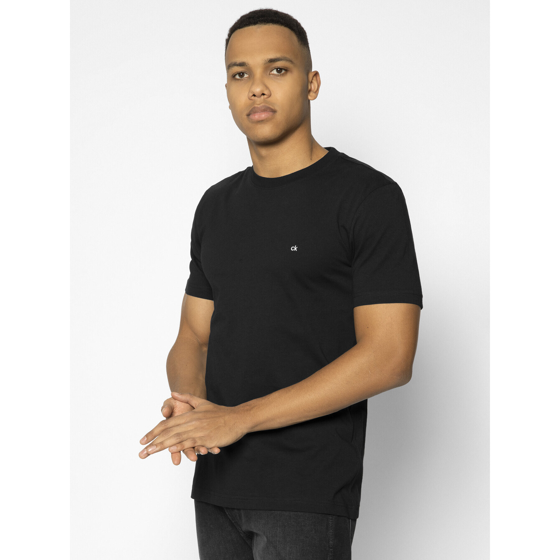 Calvin Klein Тишърт Logo Embroidery K10K104061 Черен Regular Fit - Pepit.bg