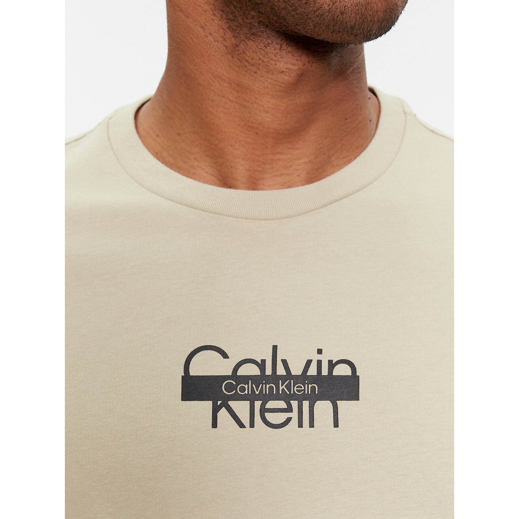 Calvin Klein Тишърт Logo K10K112395 Бежов Regular Fit - Pepit.bg