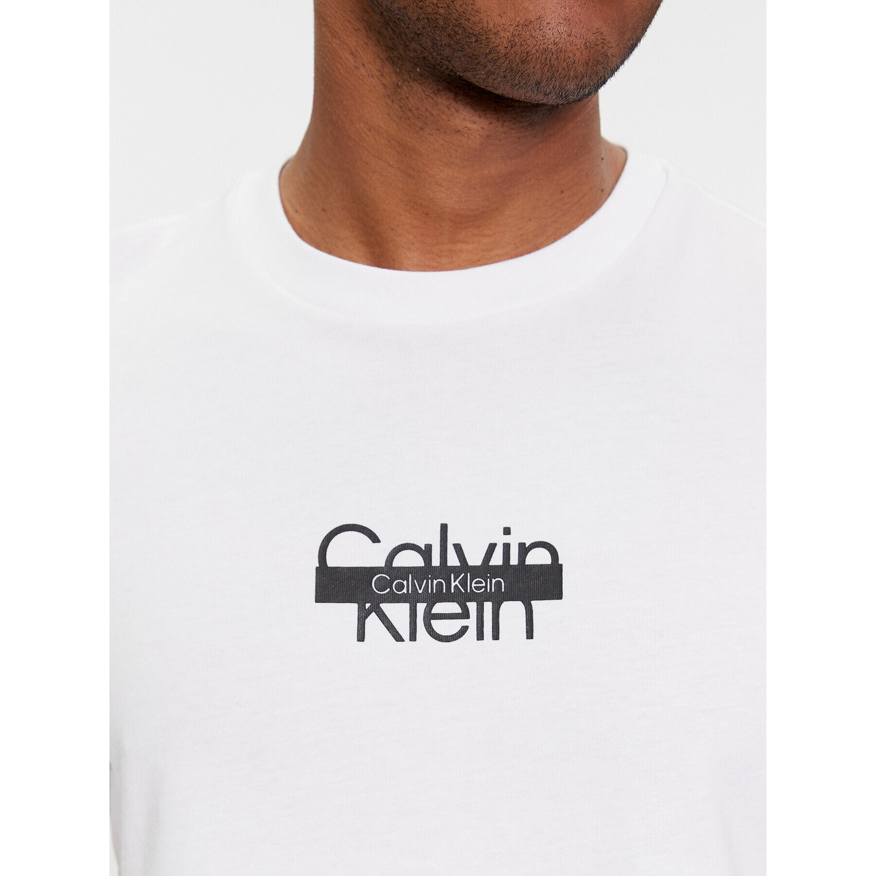 Calvin Klein Тишърт Logo K10K112395 Бял Regular Fit - Pepit.bg