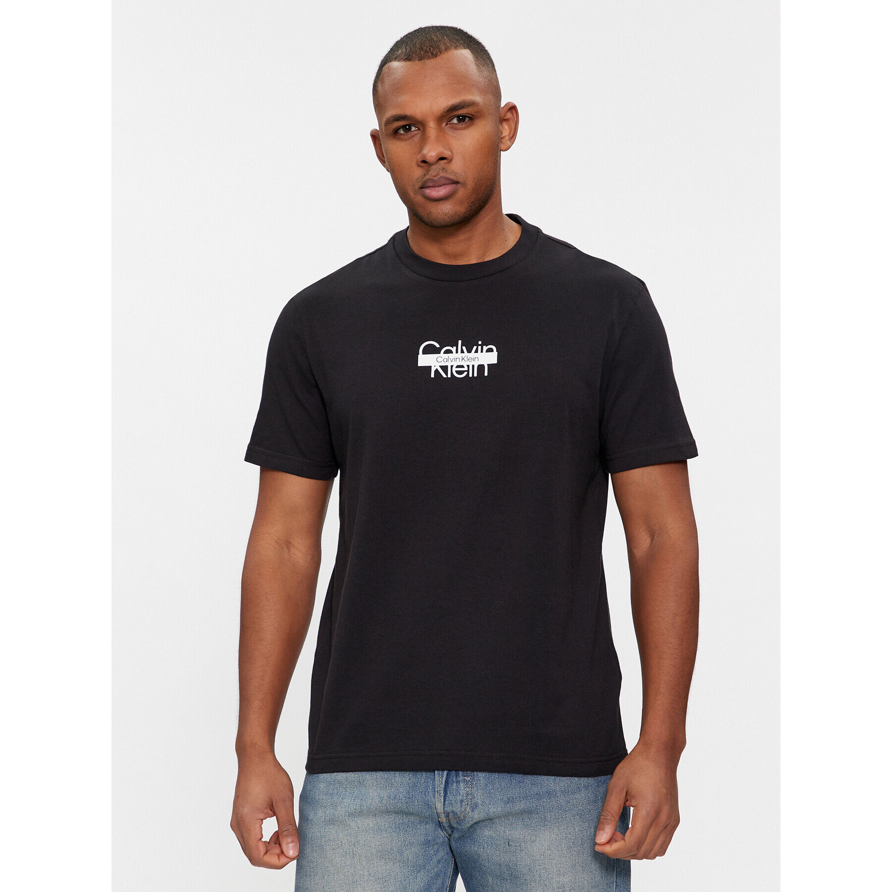 Calvin Klein Тишърт Logo K10K112395 Черен Regular Fit - Pepit.bg