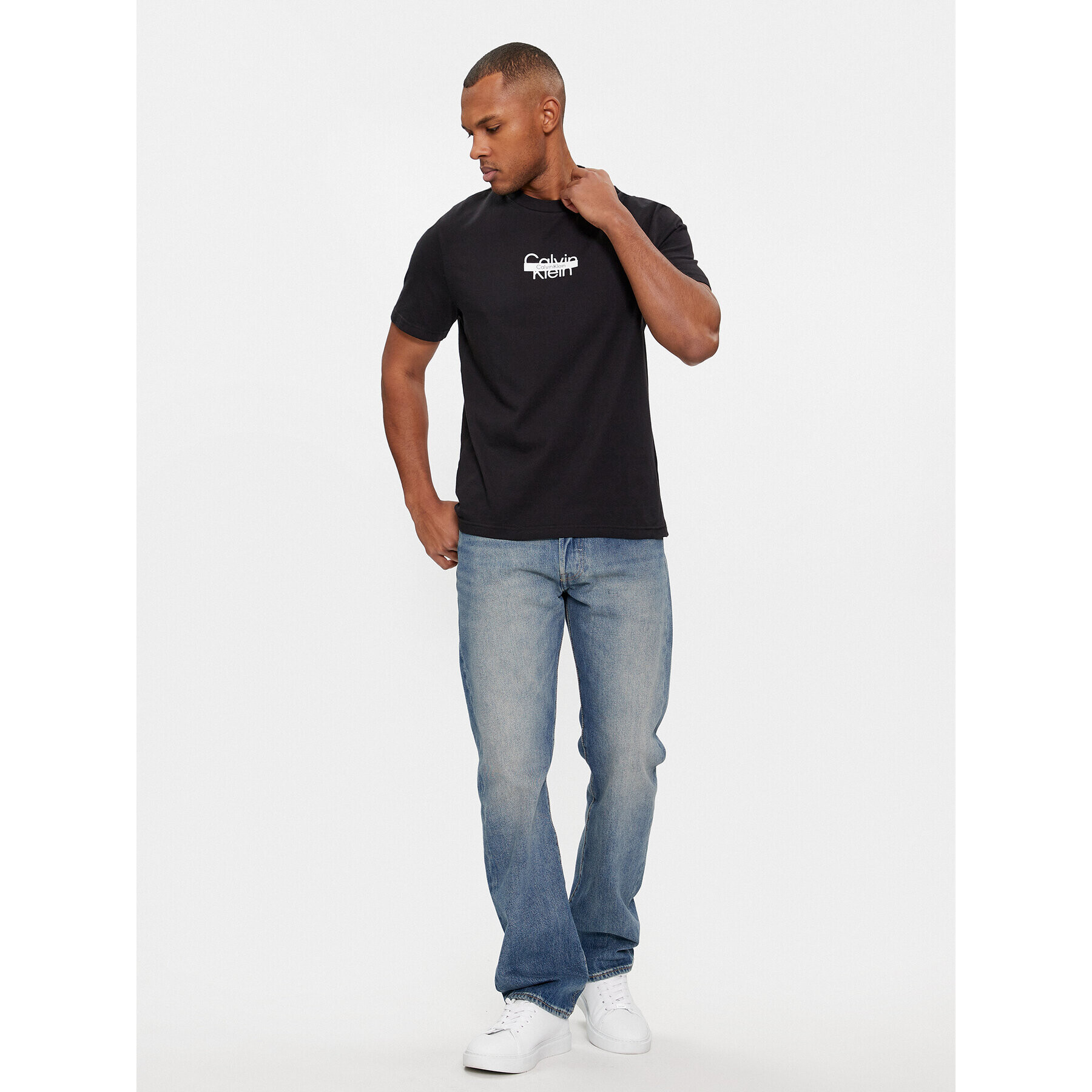 Calvin Klein Тишърт Logo K10K112395 Черен Regular Fit - Pepit.bg