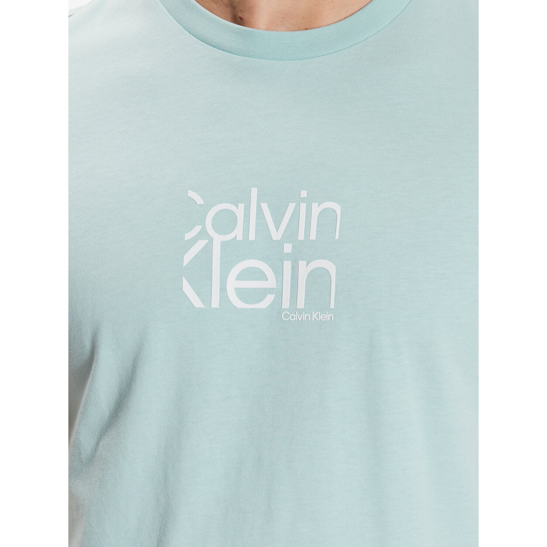 Calvin Klein Тишърт Matte Front Logo T-Shirt K10K111122 Син Regular Fit - Pepit.bg