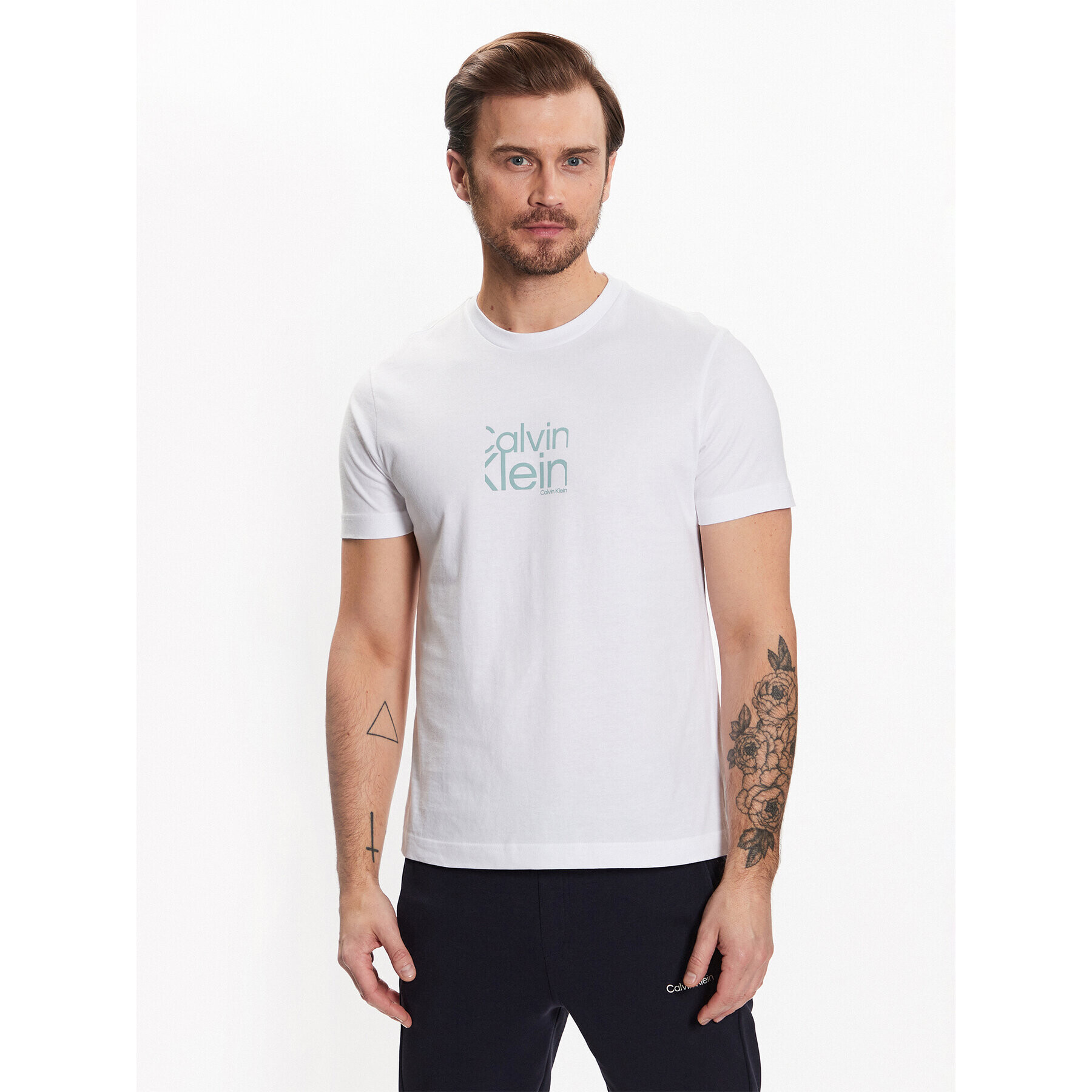 Calvin Klein Тишърт Mattie Front Logo K10K111122 Бял Regular Fit - Pepit.bg