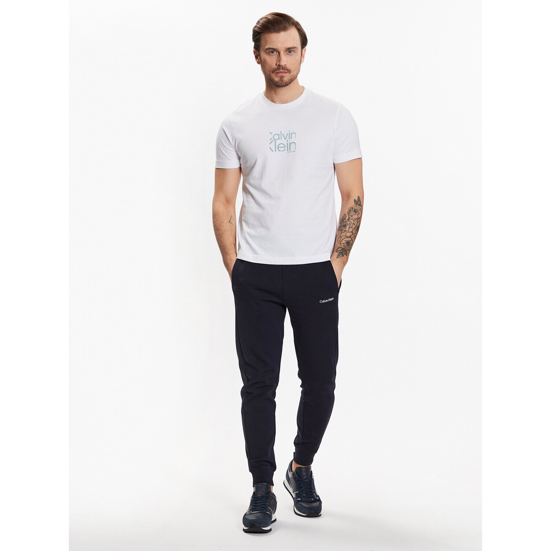 Calvin Klein Тишърт Mattie Front Logo K10K111122 Бял Regular Fit - Pepit.bg