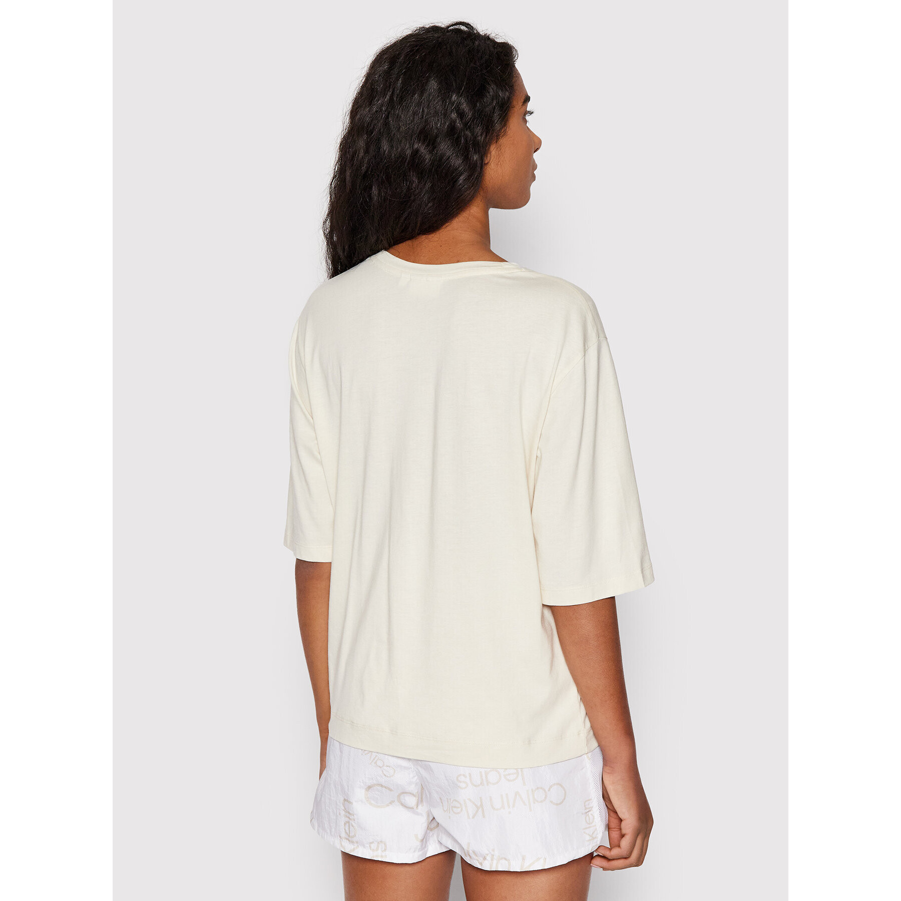 Calvin Klein Тишърт Mesh Logo K20K203752 Бежов Relaxed Fit - Pepit.bg