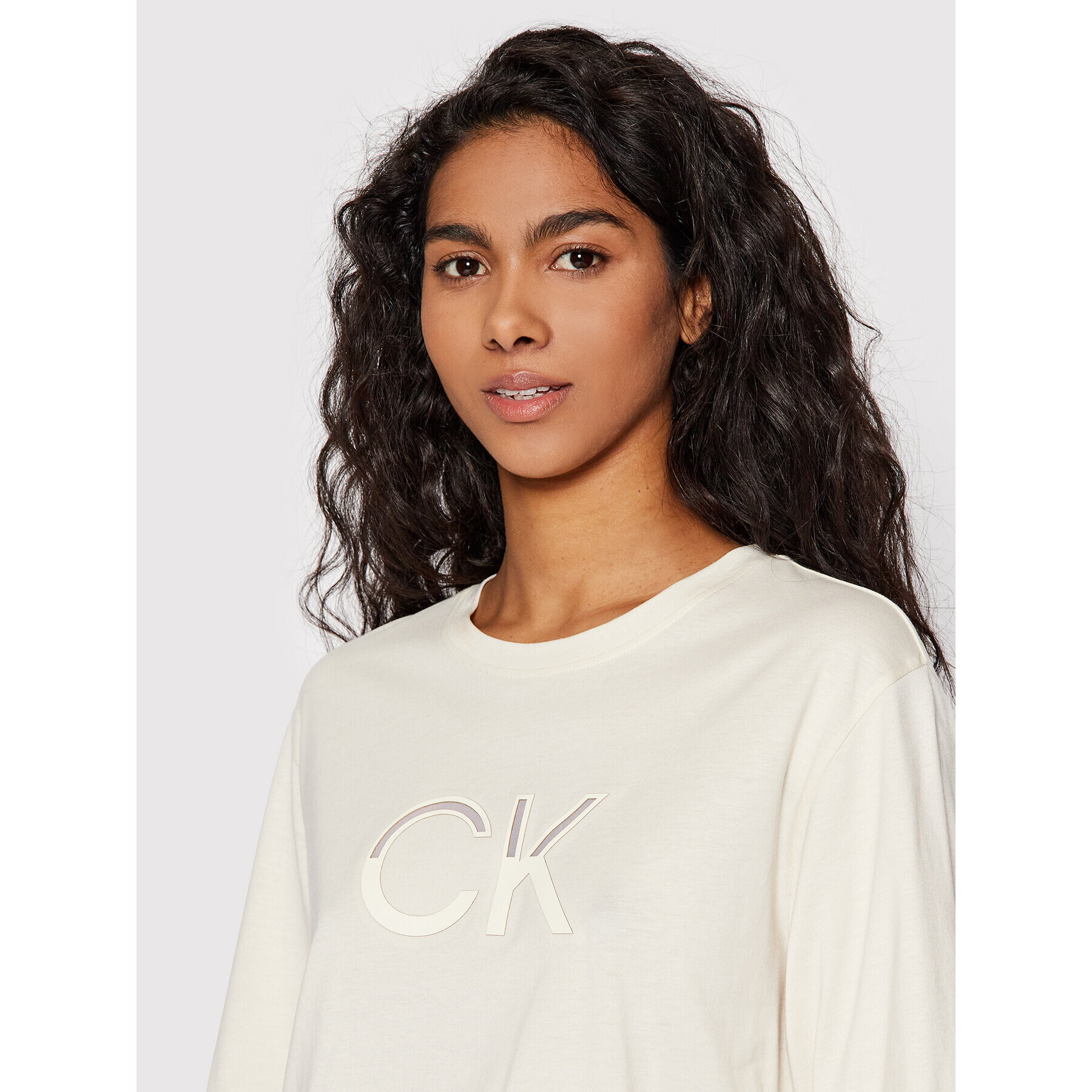 Calvin Klein Тишърт Mesh Logo K20K203752 Бежов Relaxed Fit - Pepit.bg