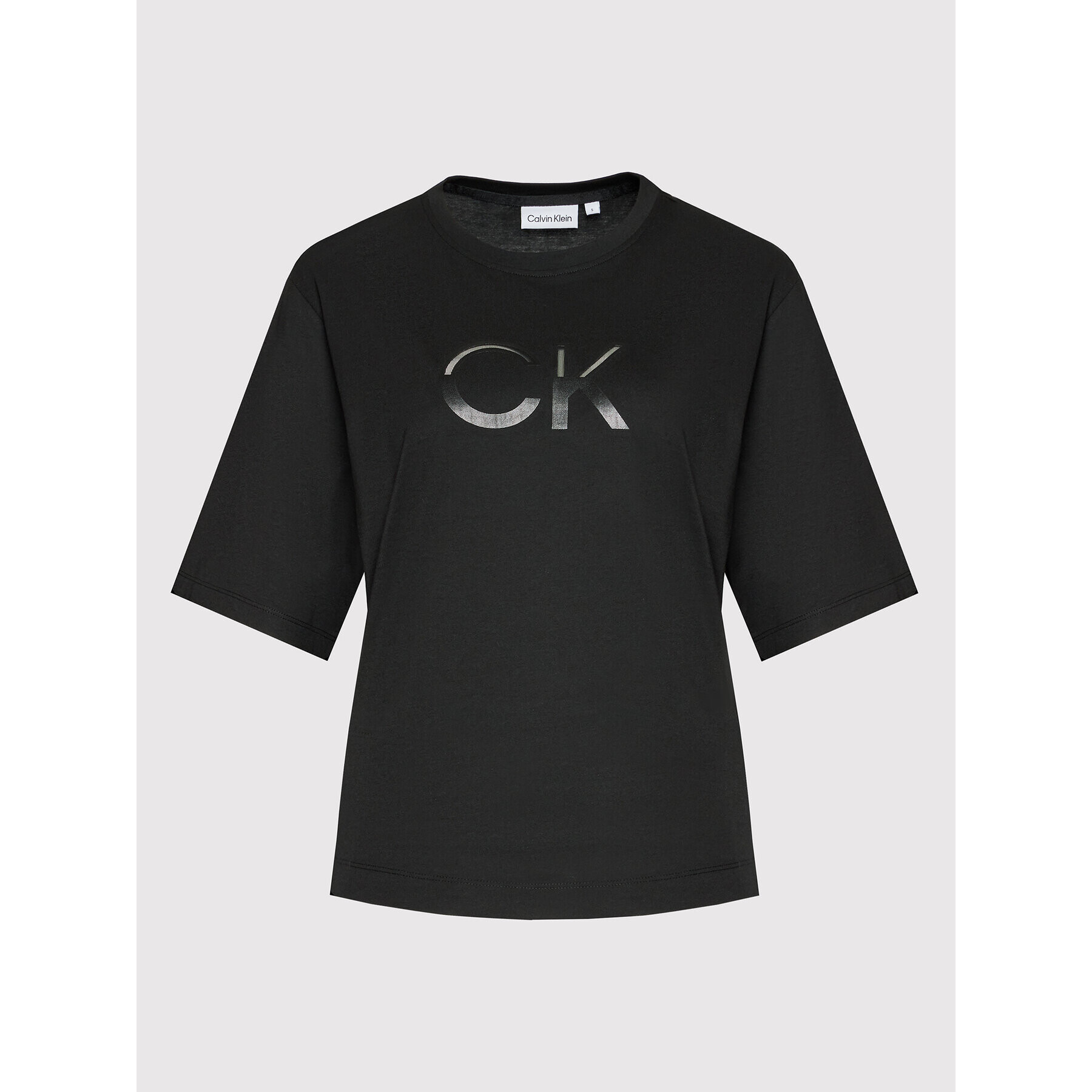 Calvin Klein Тишърт Mesh Logo K20K203752 Черен Relaxed Fit - Pepit.bg