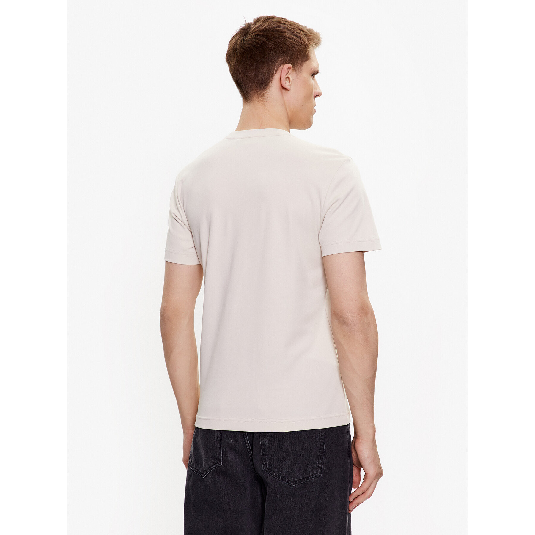 Calvin Klein Тишърт Micro Logo Interlock K10K109894 Бежов Regular Fit - Pepit.bg