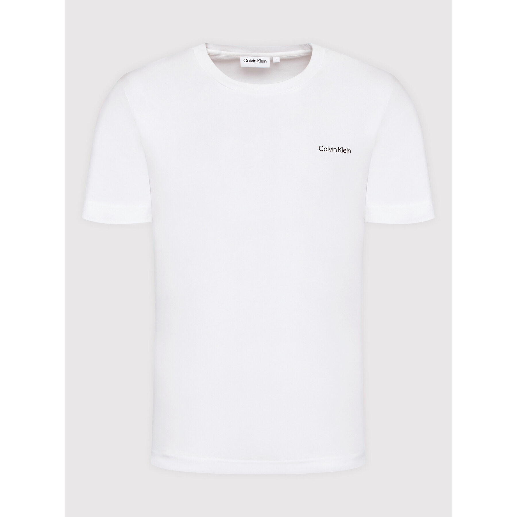 Calvin Klein Тишърт Micro Logo Interlock K10K109894 Бял Regular Fit - Pepit.bg