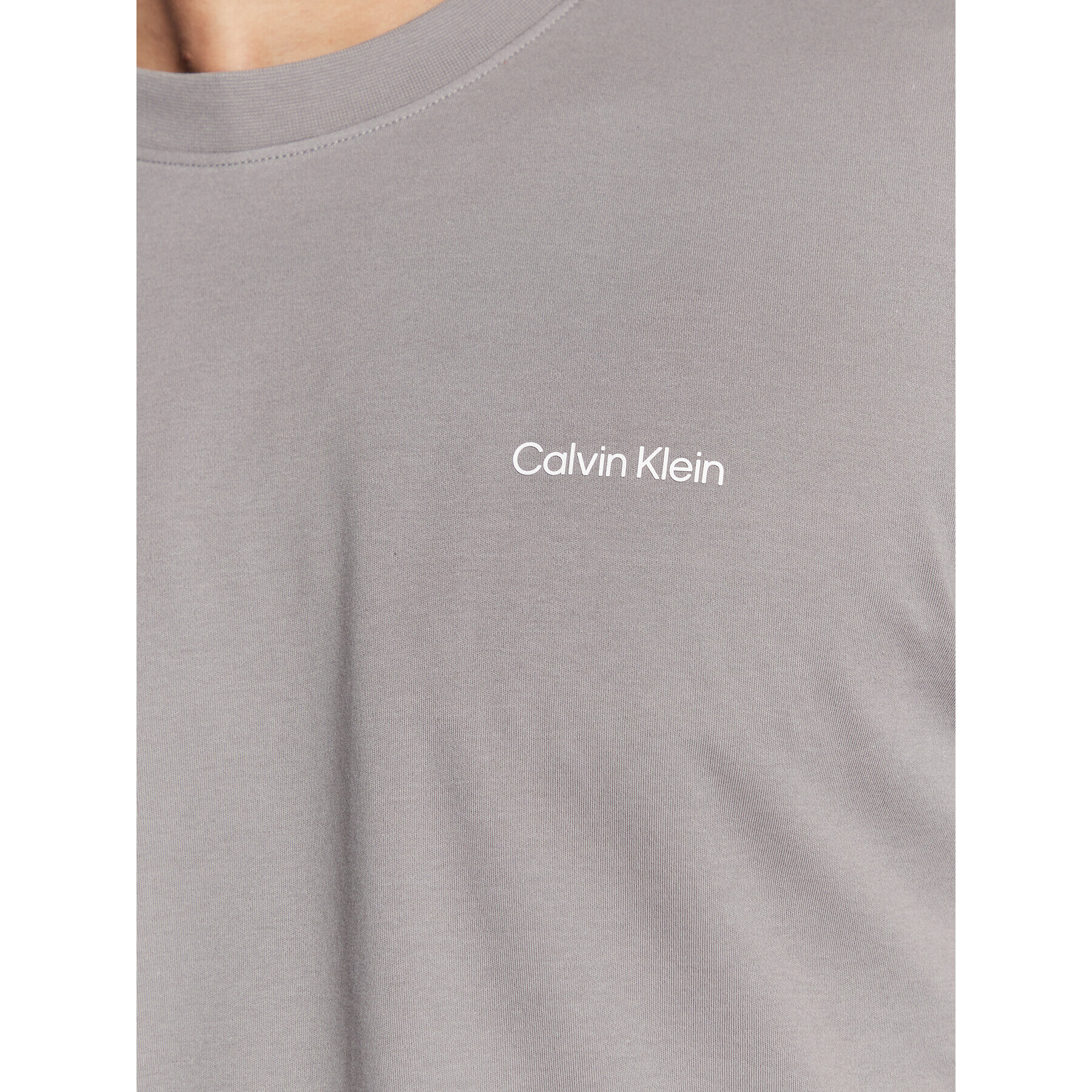 Calvin Klein Тишърт Micro Logo Interlock K10K109894 Сив Regular Fit - Pepit.bg