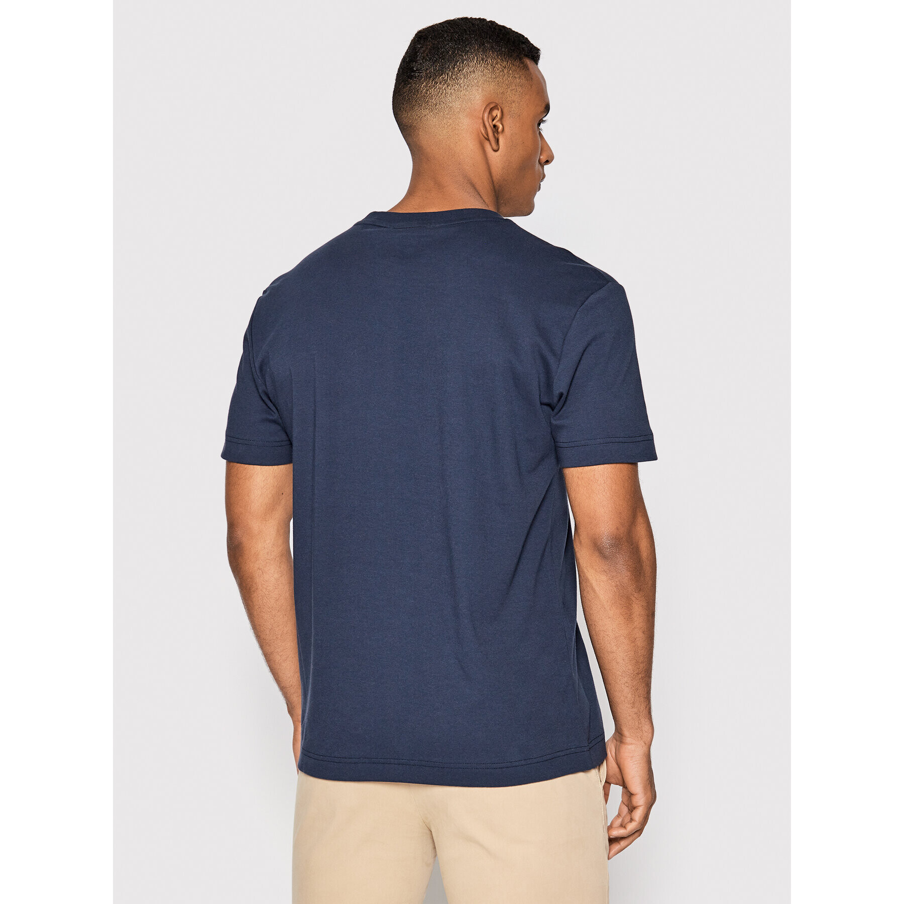 Calvin Klein Тишърт Micro Logo Interlock K10K109894 Тъмносин Regular Fit - Pepit.bg