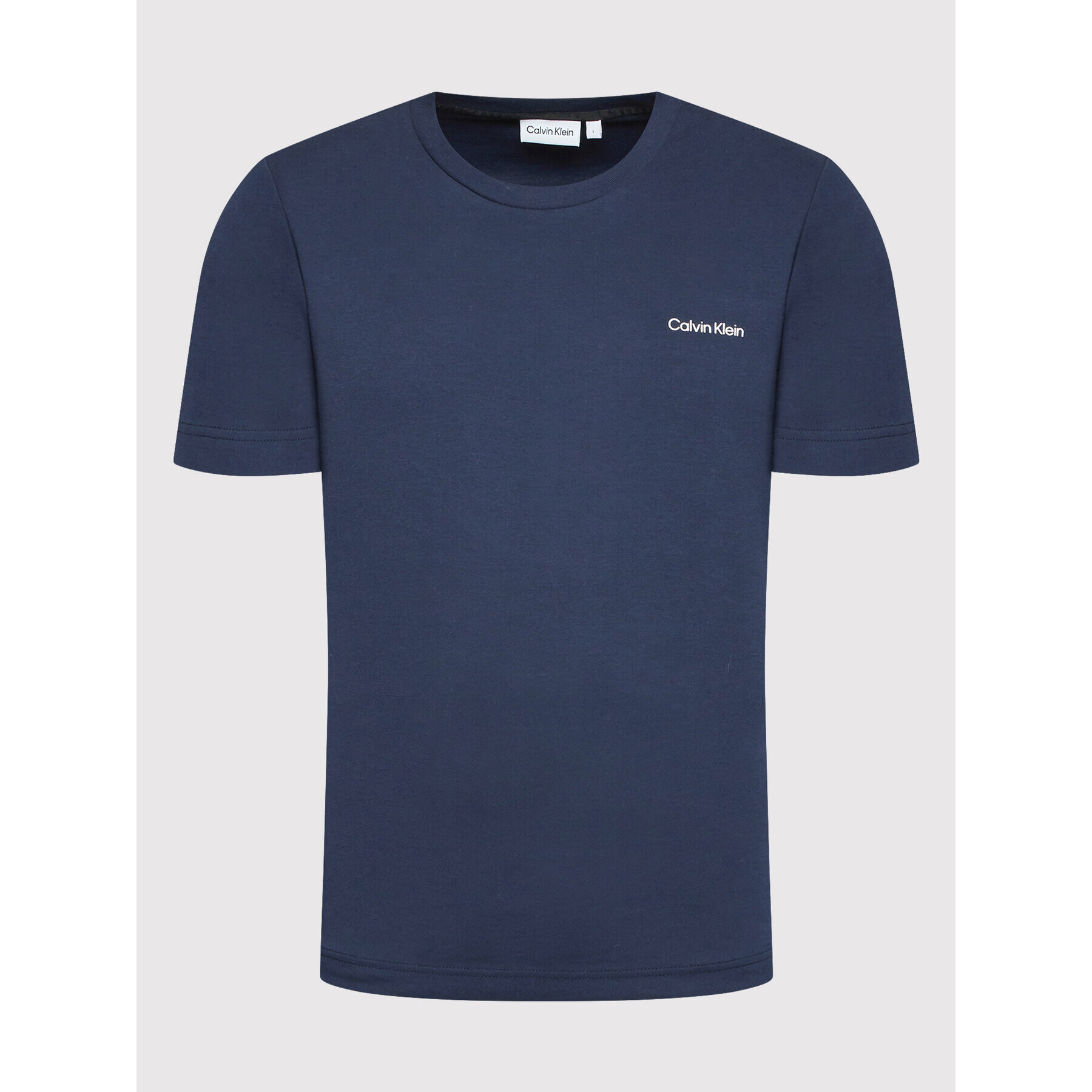 Calvin Klein Тишърт Micro Logo Interlock K10K109894 Тъмносин Regular Fit - Pepit.bg