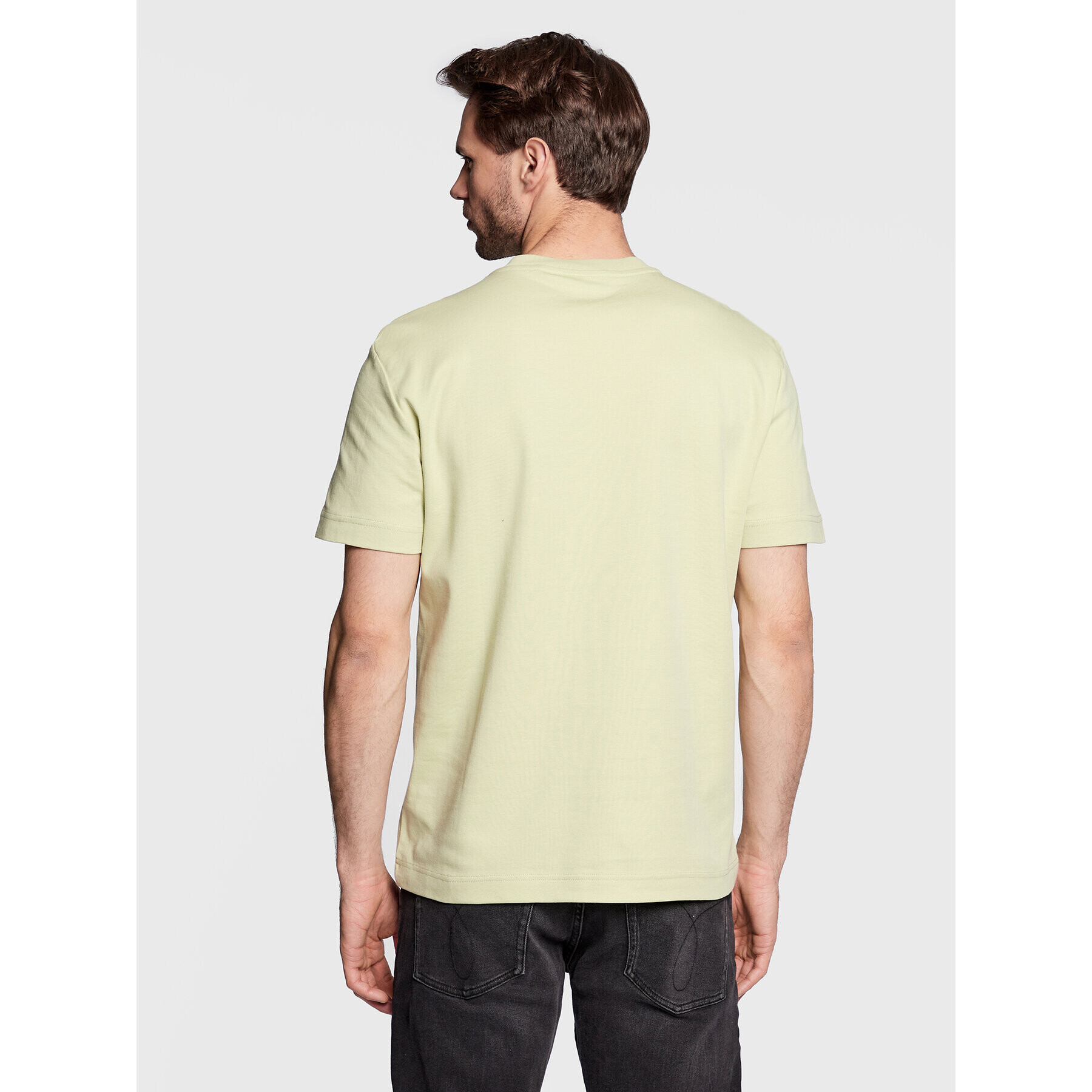 Calvin Klein Тишърт Micro Logo Interlock K10K109894 Зелен Regular Fit - Pepit.bg