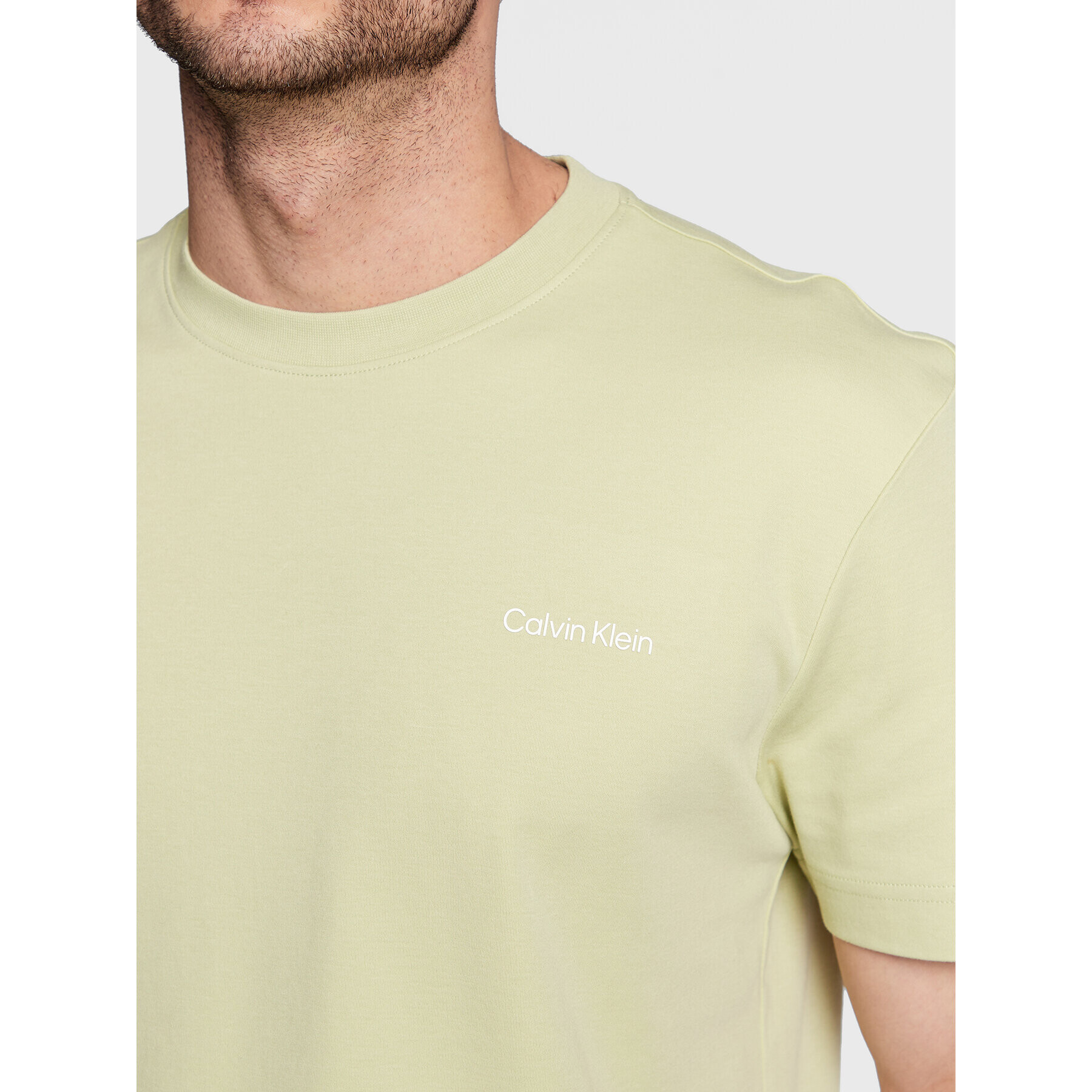 Calvin Klein Тишърт Micro Logo Interlock K10K109894 Зелен Regular Fit - Pepit.bg
