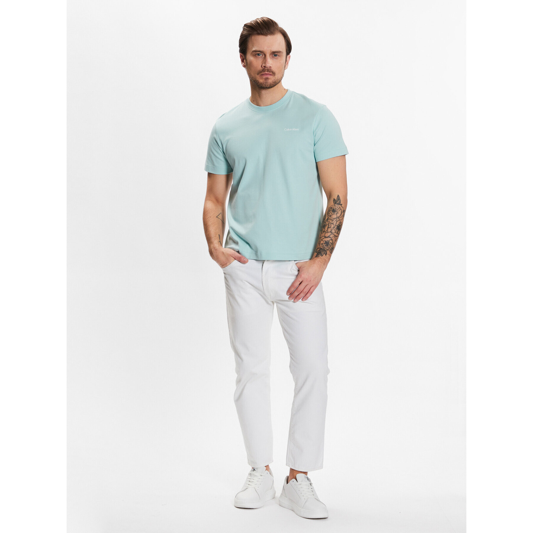 Calvin Klein Тишърт Micro Logo Interlock T-Shirt K10K109894 Син Regular Fit - Pepit.bg