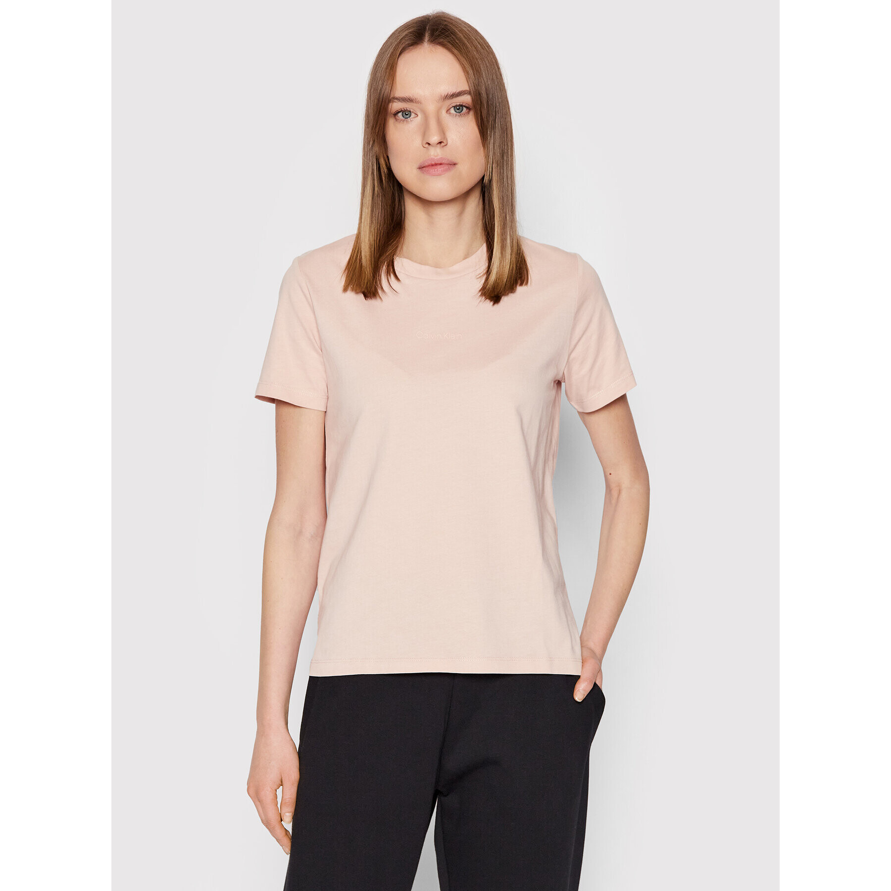 Calvin Klein Тишърт Micro Logo K20K203677 Розов Regular Fit - Pepit.bg