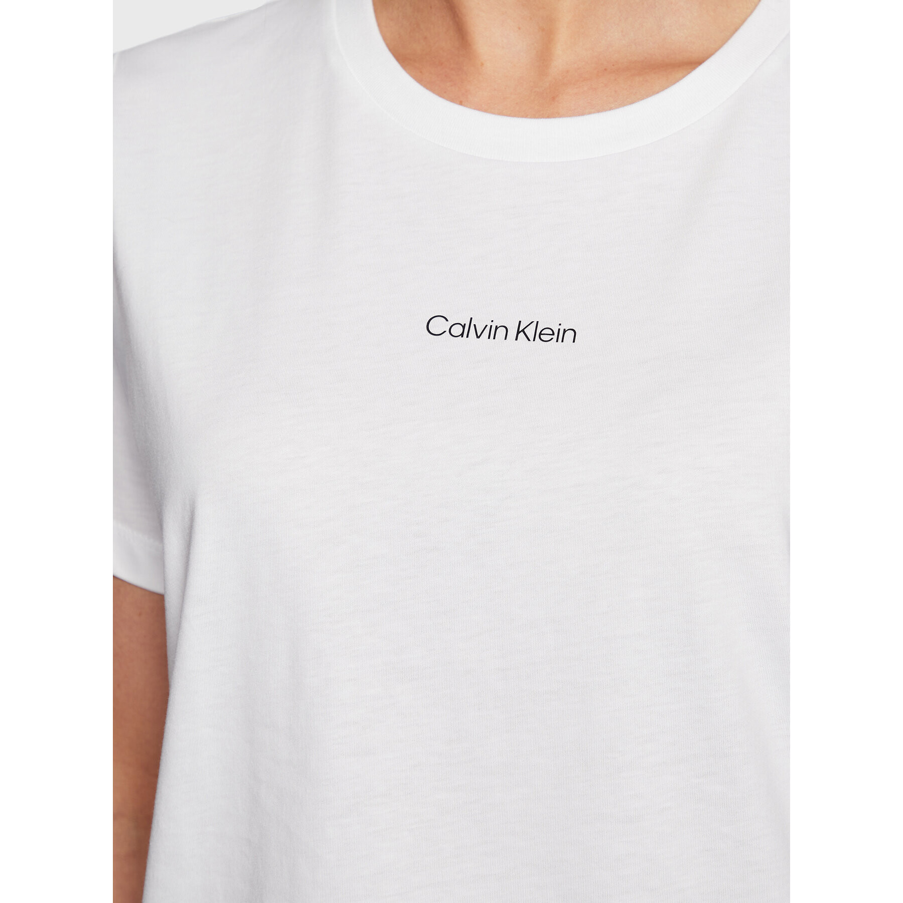 Calvin Klein Тишърт Micro Logo K20K205454 Бял Regular Fit - Pepit.bg