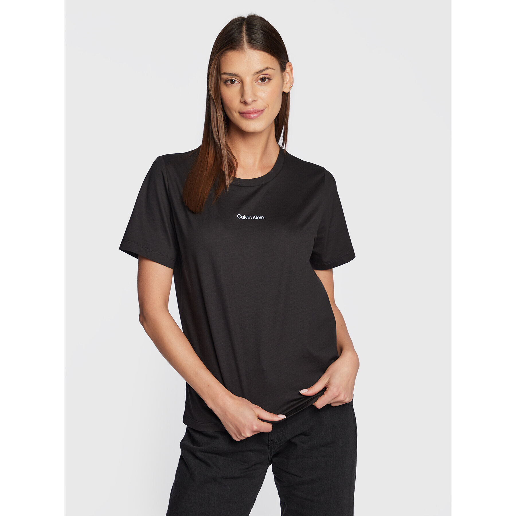 Calvin Klein Тишърт Micro Logo K20K205454 Черен Regular Fit - Pepit.bg