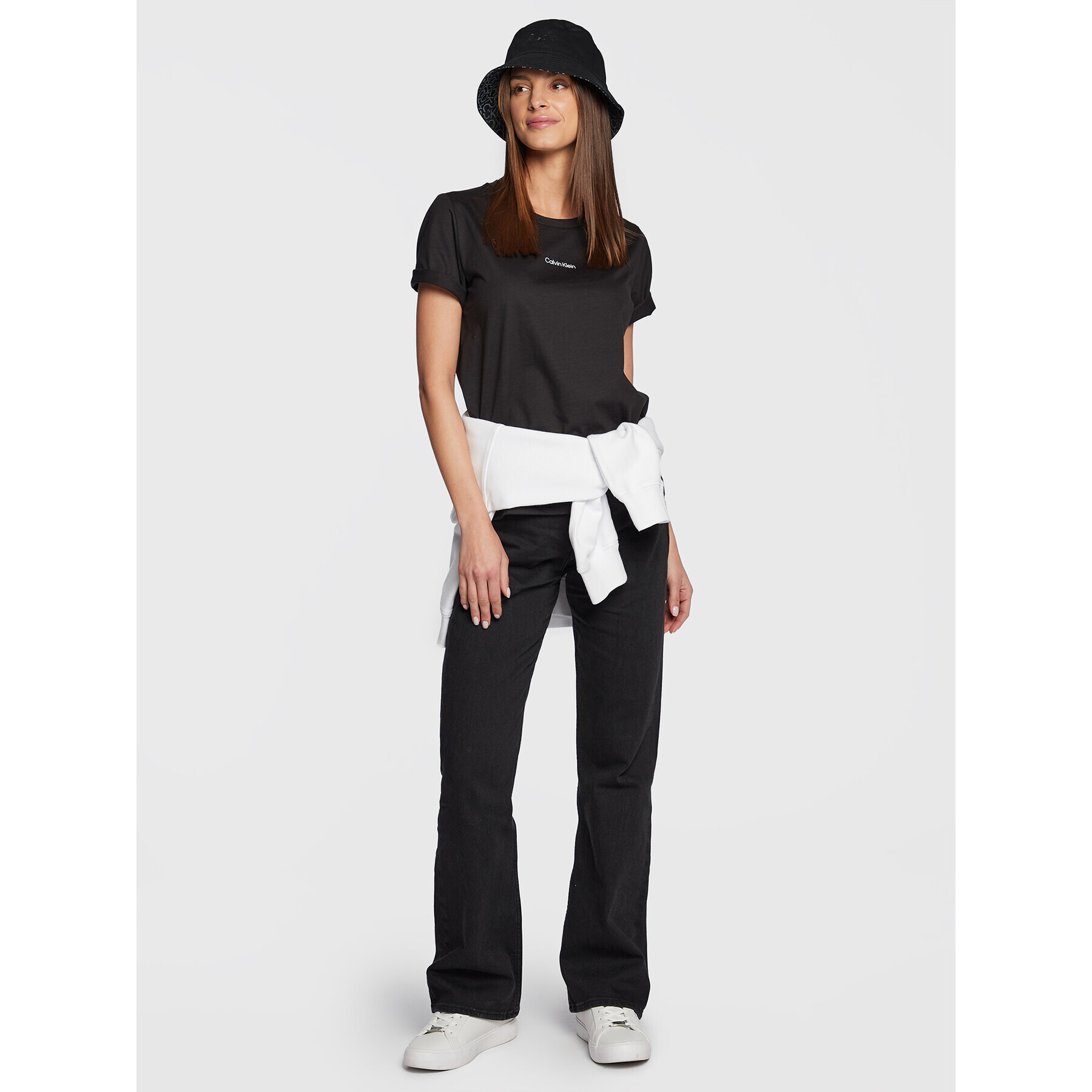 Calvin Klein Тишърт Micro Logo K20K205454 Черен Regular Fit - Pepit.bg